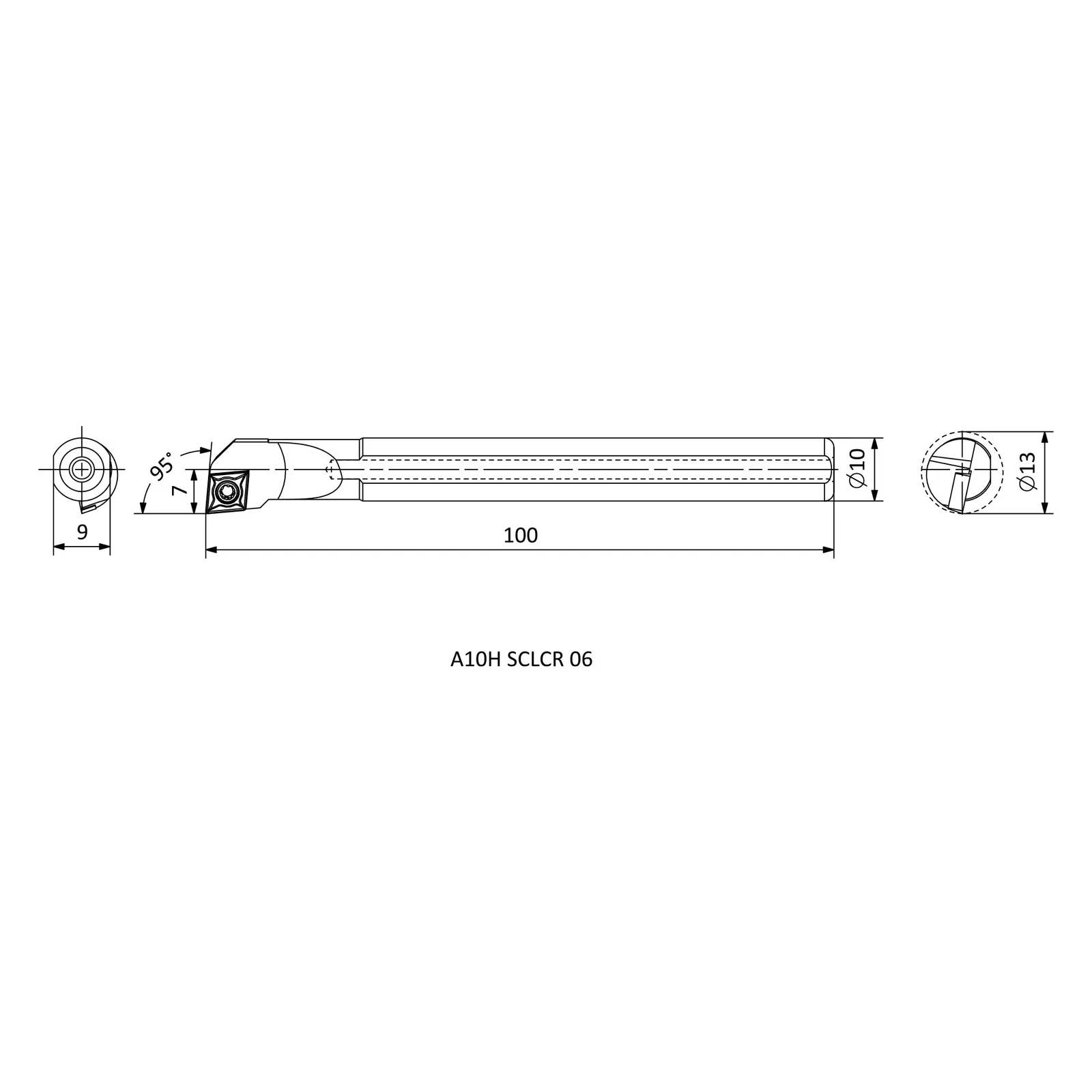 A10H SCLCR 06 &mdash; dimensioned drawing