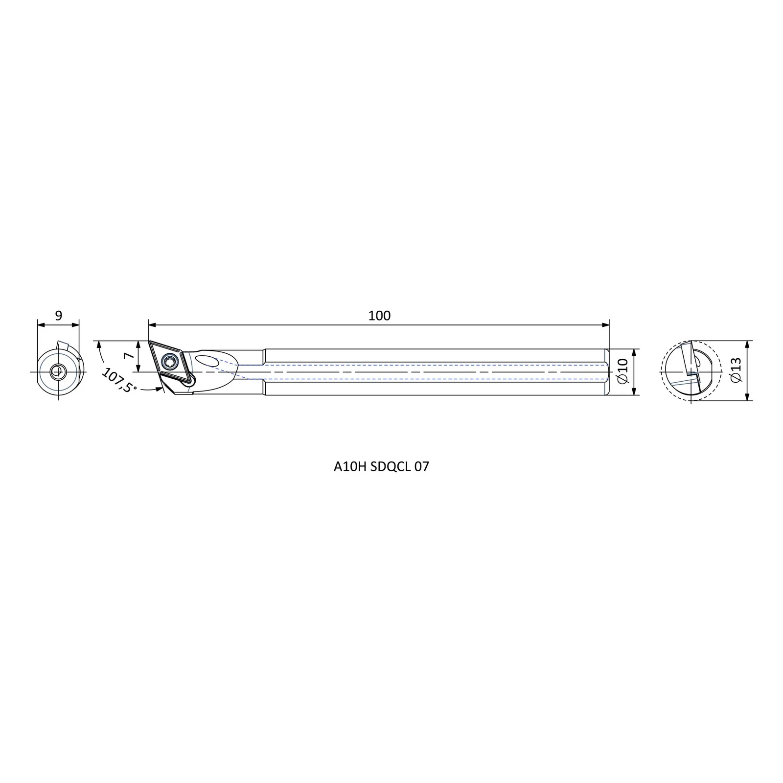 A10H SDQCL 07 &mdash; dimensioned drawing