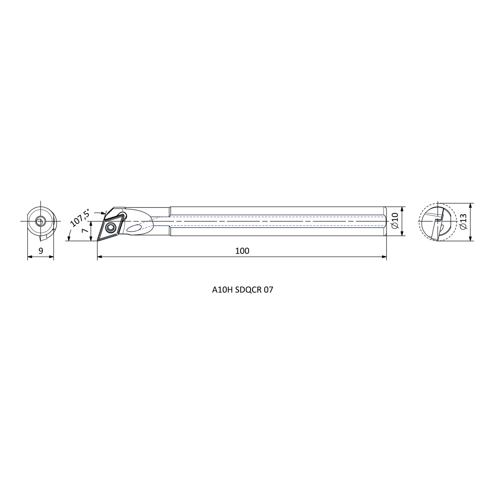 A10H SDQCR 07 &mdash; dimensioned drawing