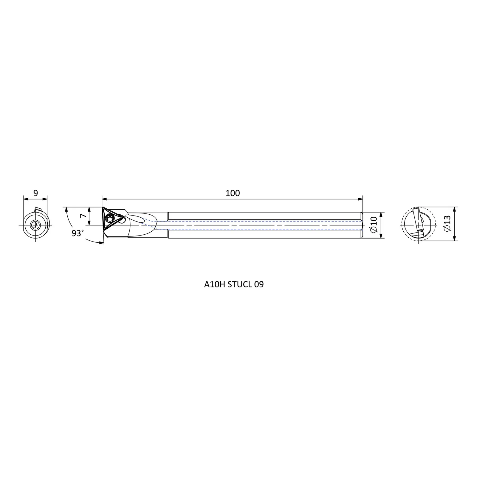A10H STUCL 09 &mdash; dimensioned drawing