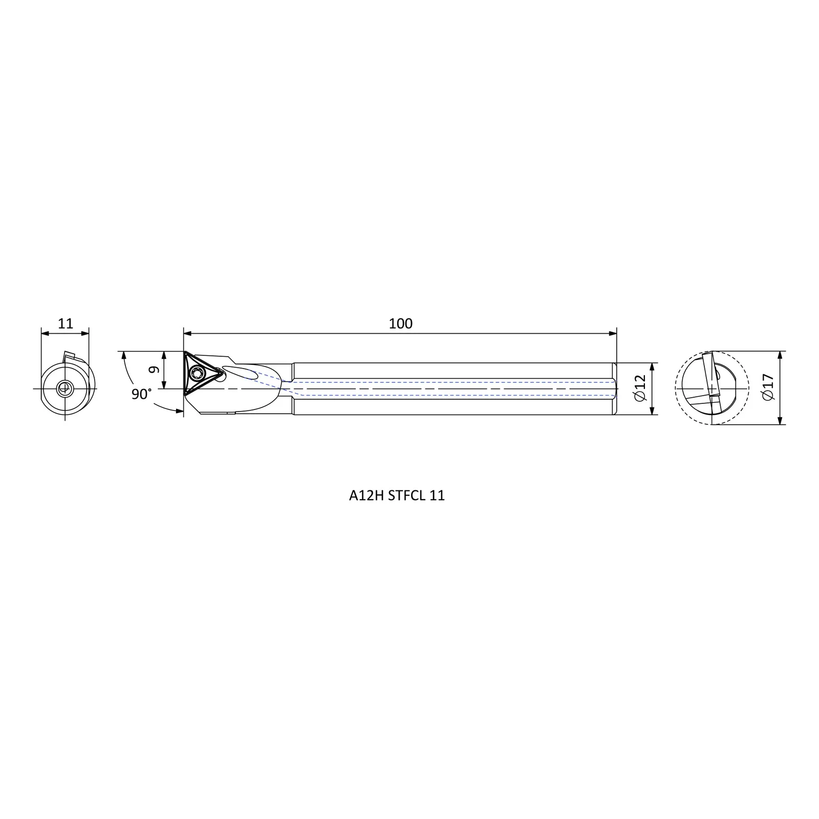A12H STFCL 11 &mdash; dimensioned drawing