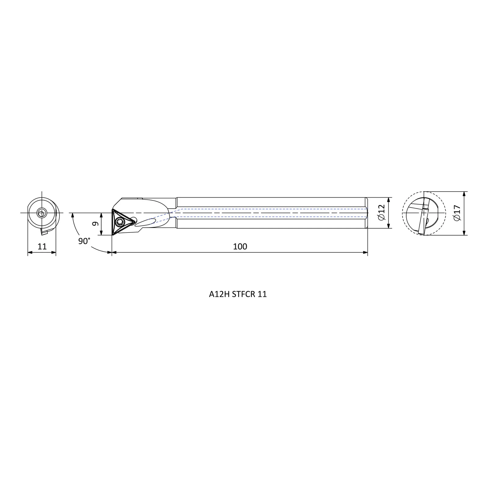 A12H STFCR 11 &mdash; dimensioned drawing
