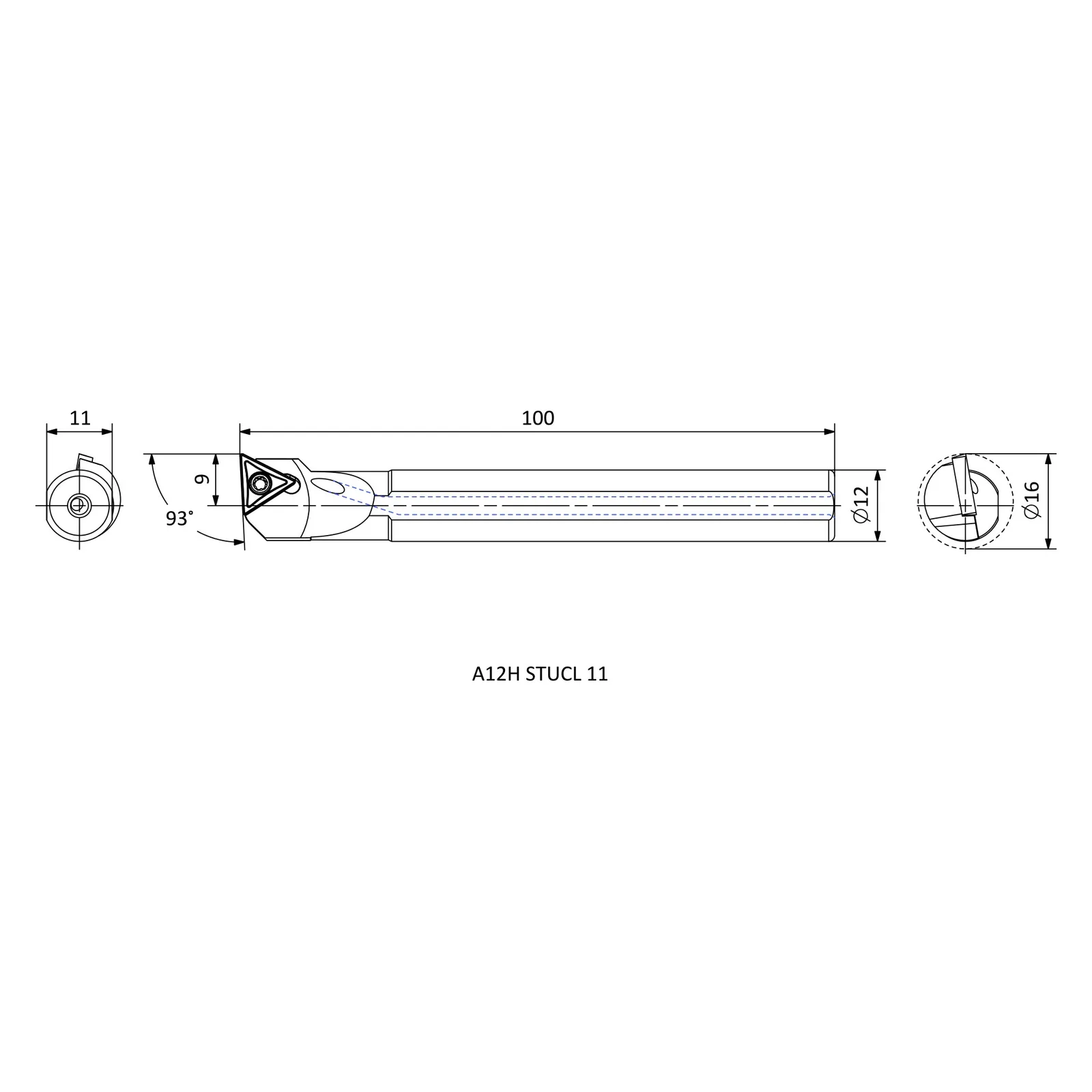 A12H STUCL 11 &mdash; dimensioned drawing