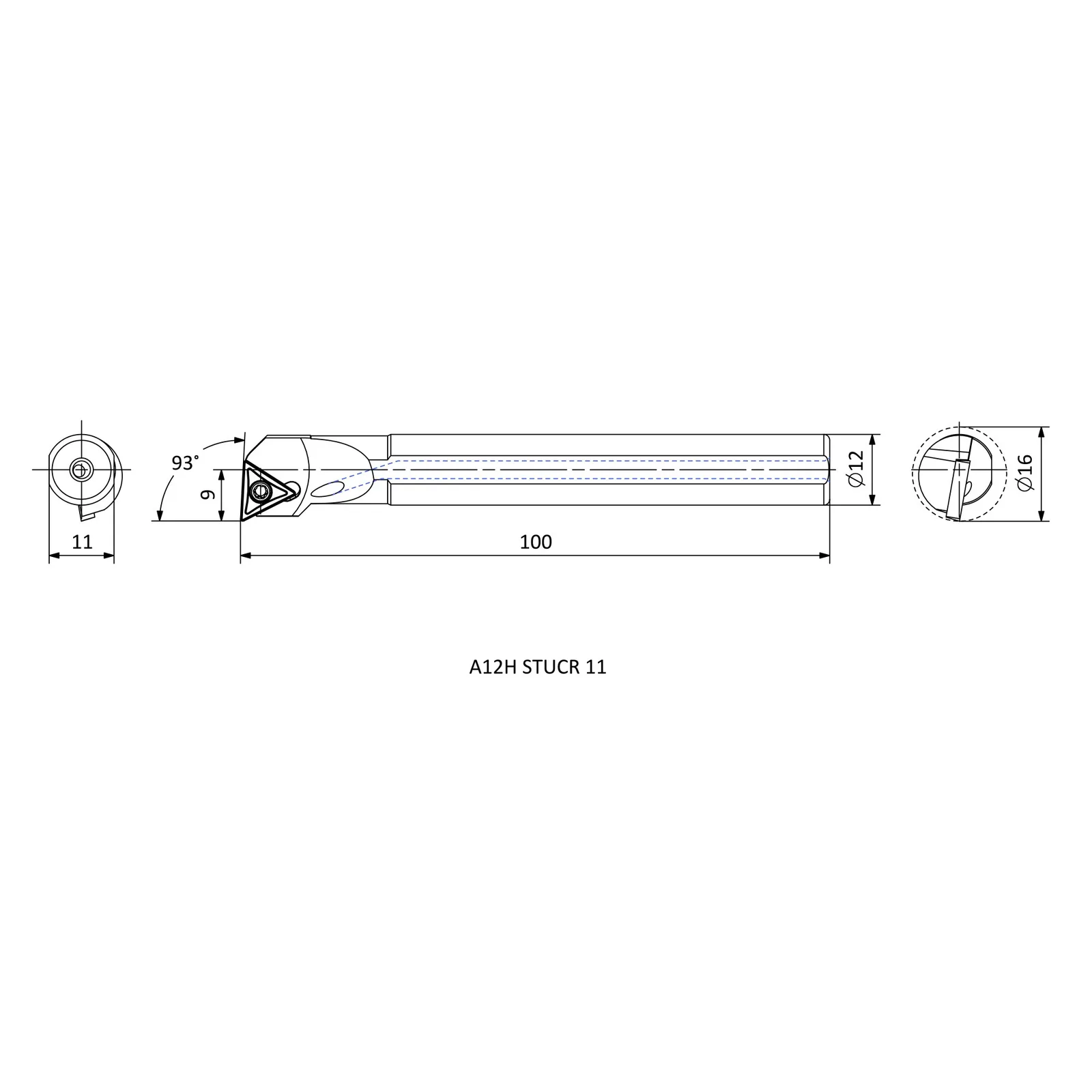 A12H STUCR 11 &mdash; dimensioned drawing