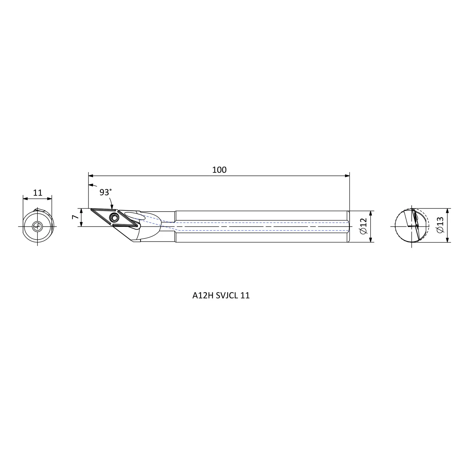 A12H SVJCL 11 &mdash; dimensioned drawing