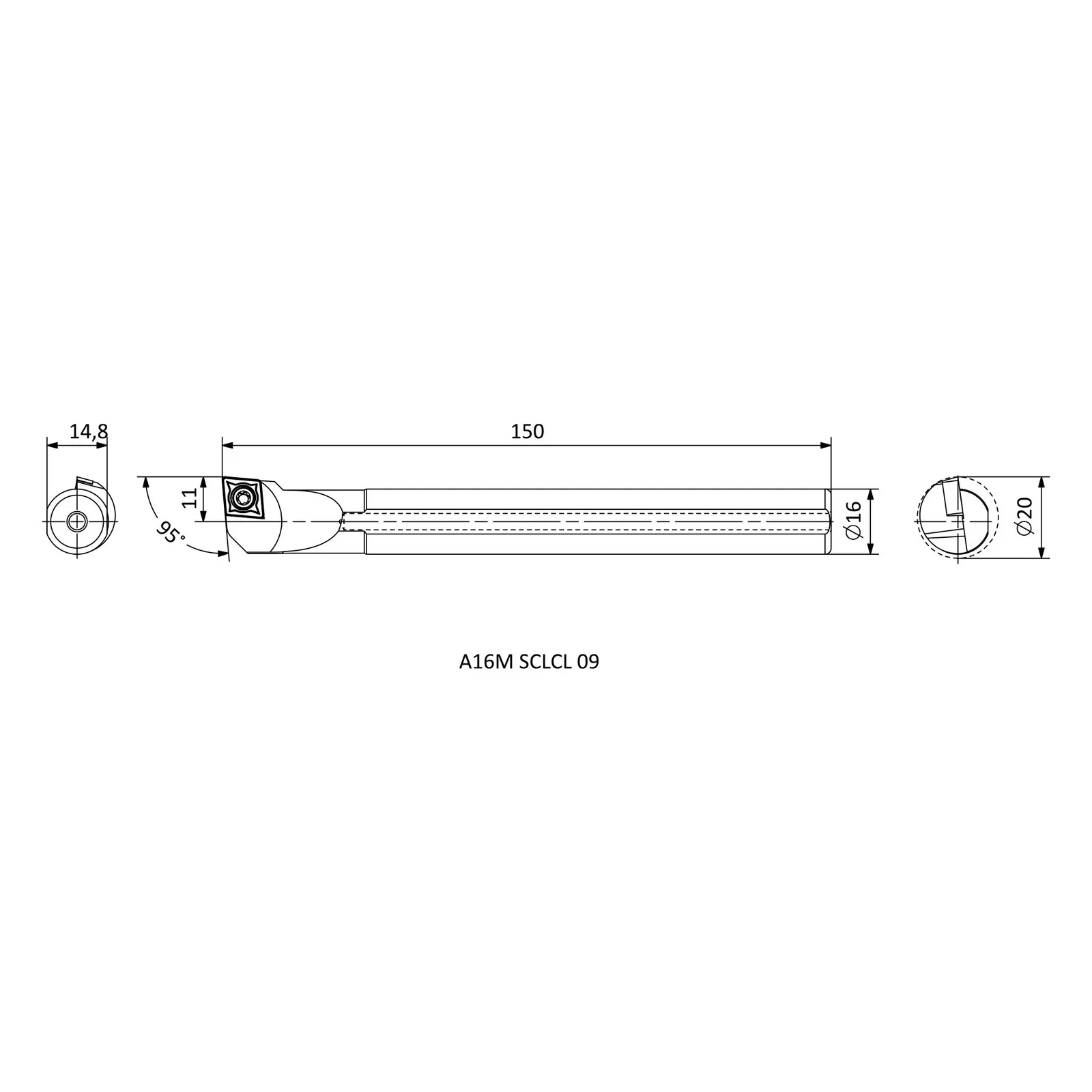 A16M SCLCL 09 &mdash; dimensioned drawing
