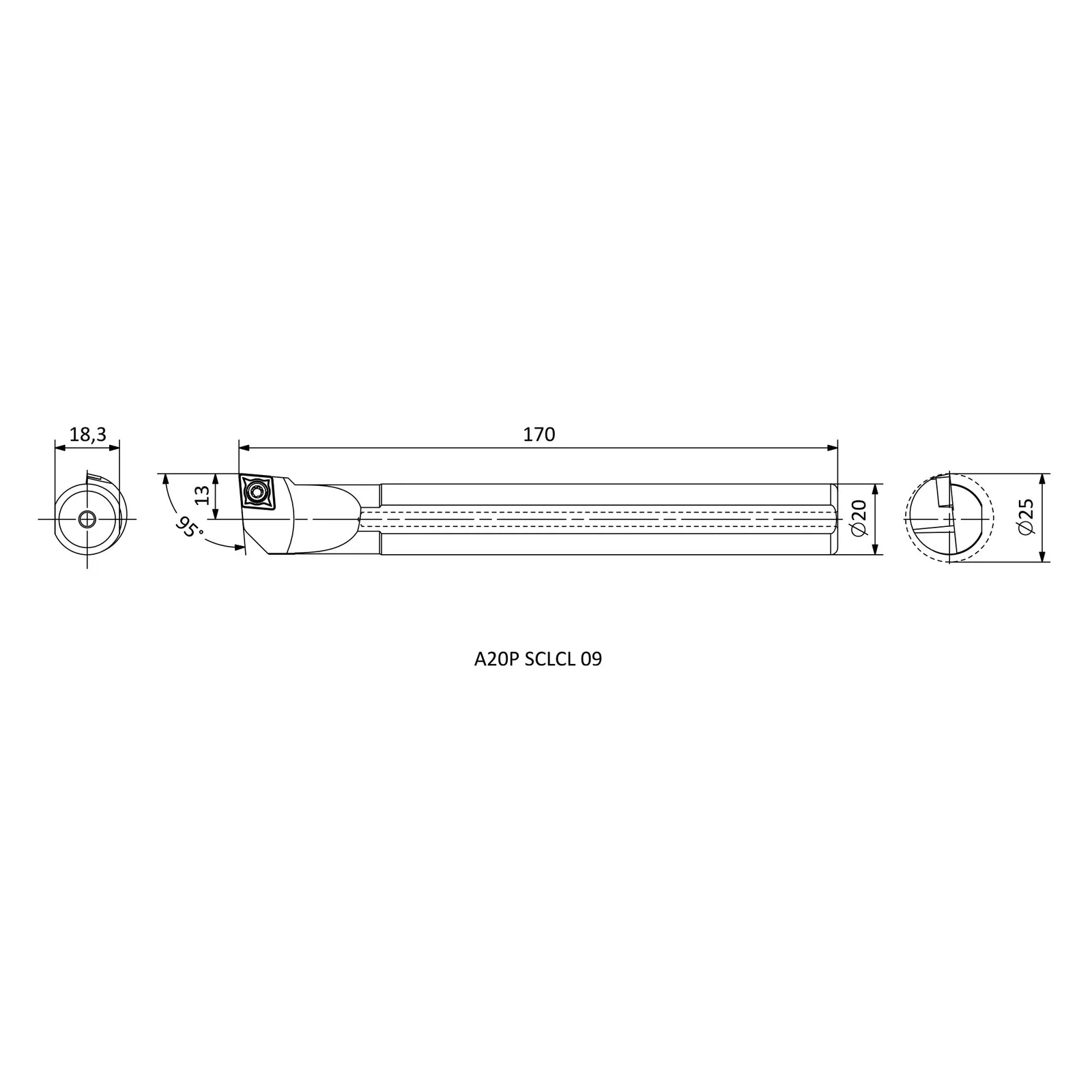 A20P SCLCL 09 &mdash; dimensioned drawing