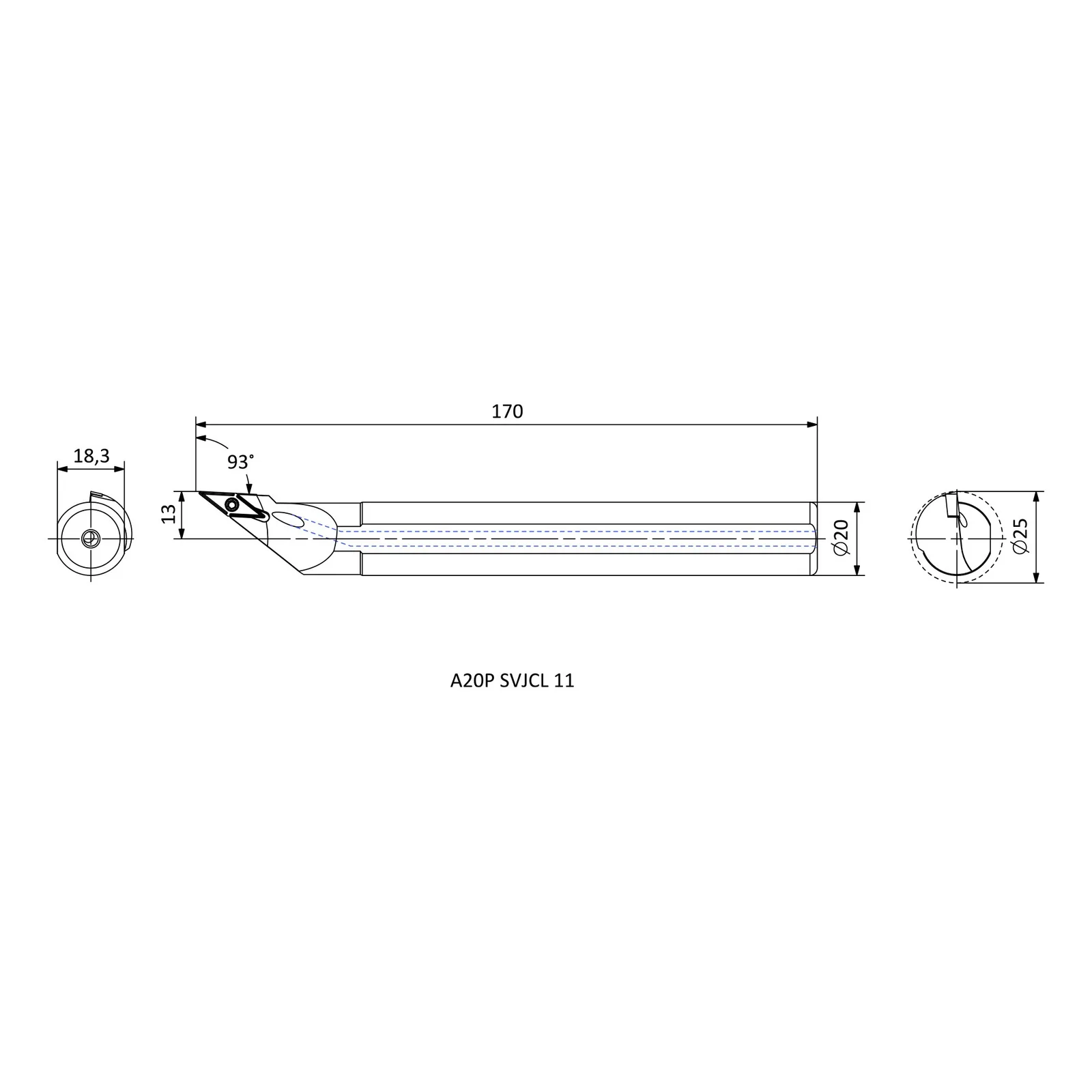 A20P SVJCL 11 &mdash; dimensioned drawing