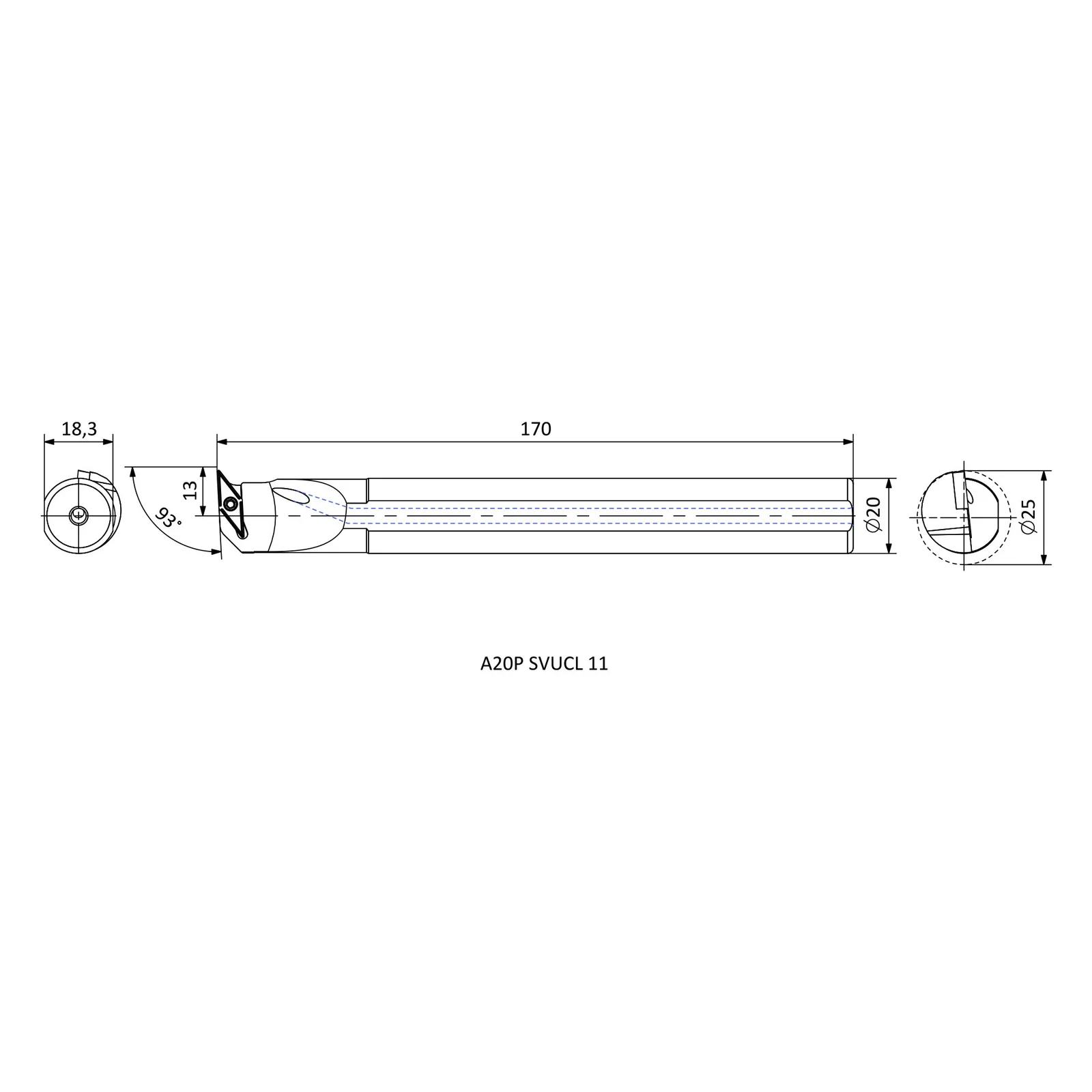 A20P SVUCL 11 &mdash; dimensioned drawing