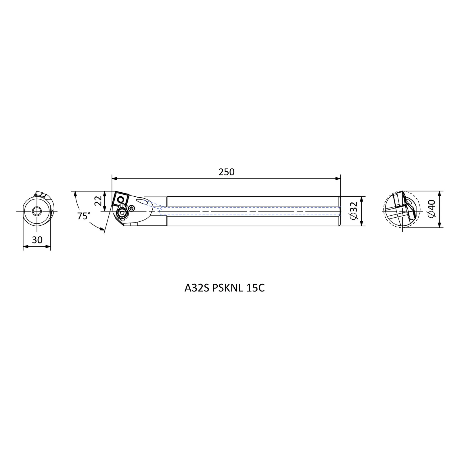 A32S PSKNL 15C &mdash; dimensioned drawing