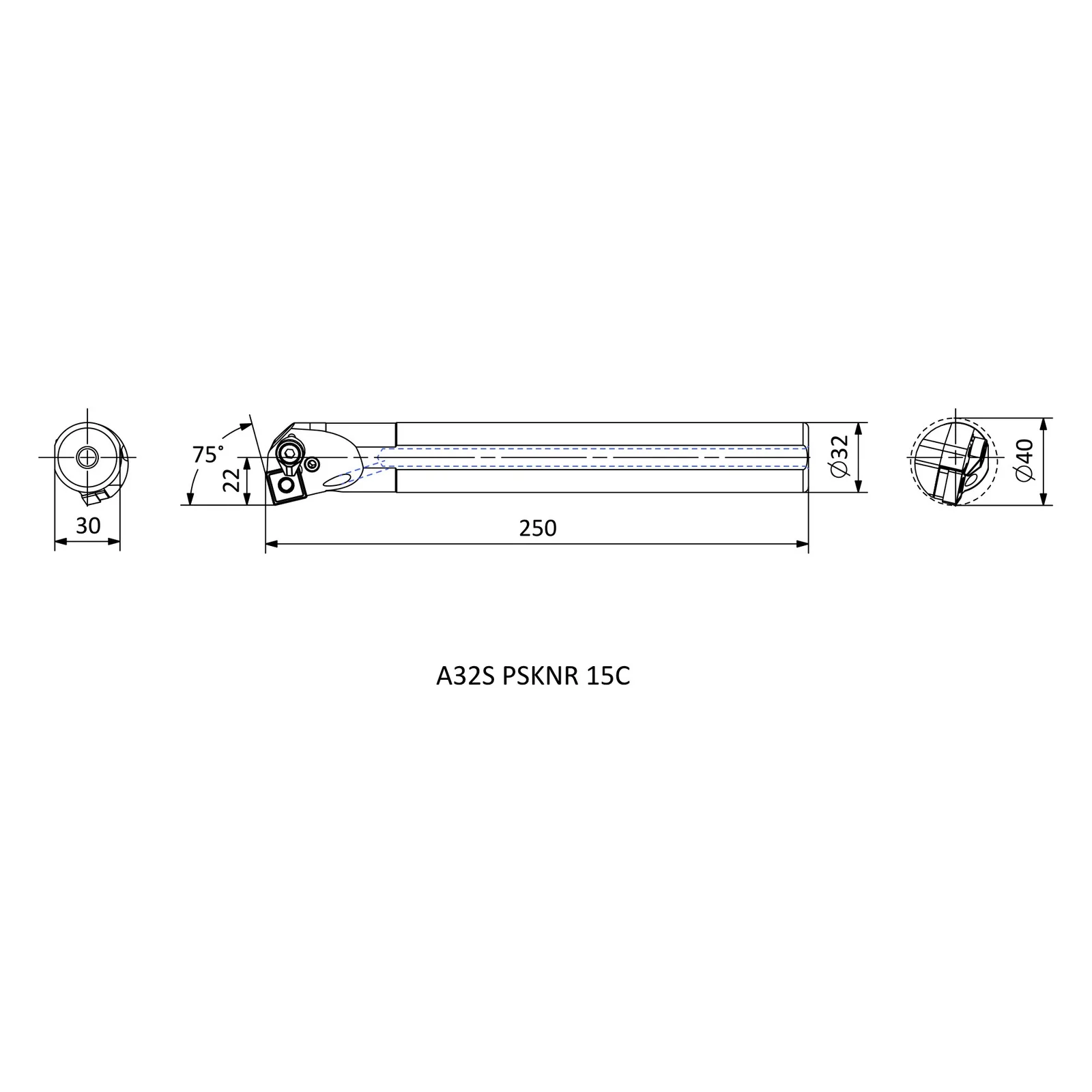 A32S PSKNR 15C &mdash; dimensioned drawing