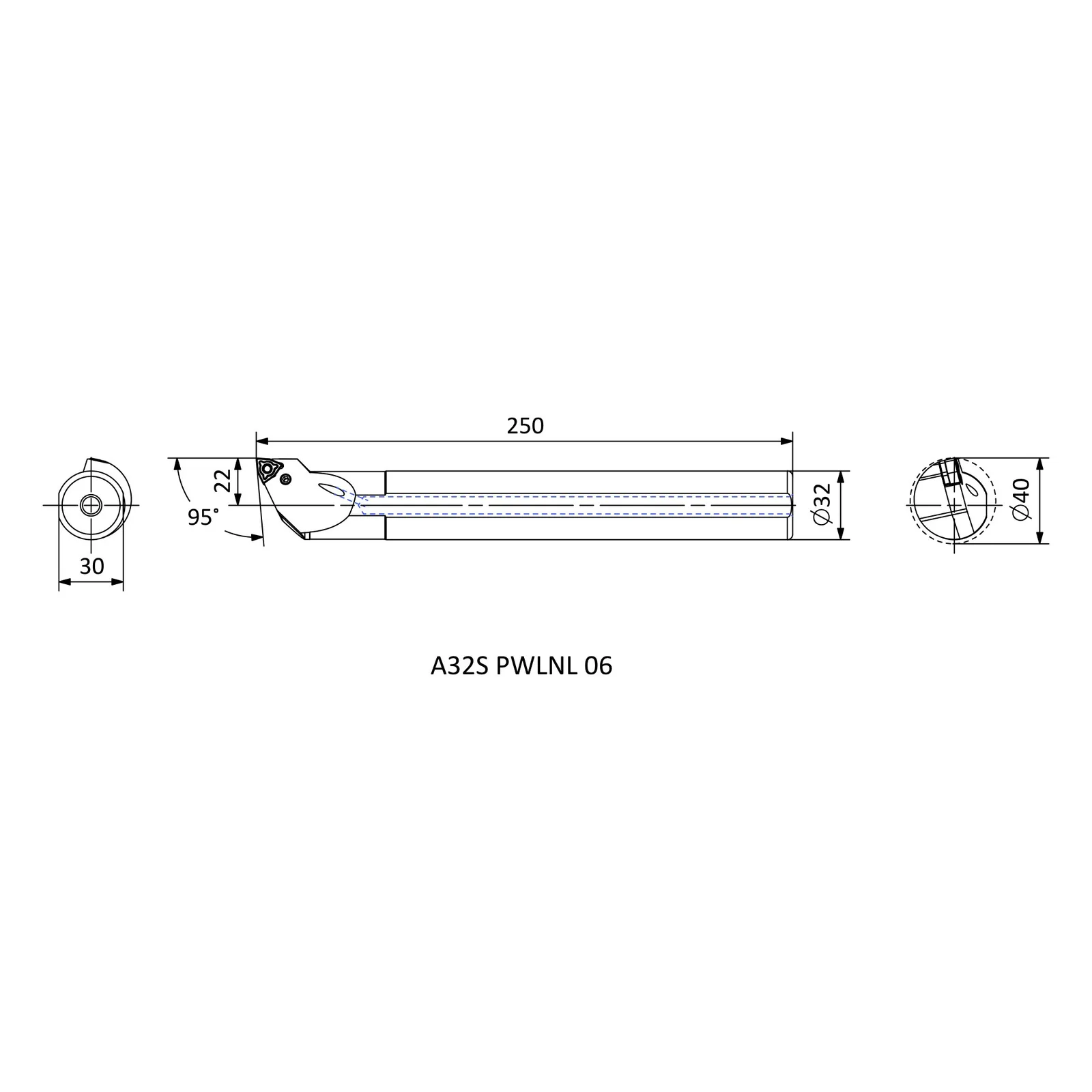 A32S PWLNL 06 &mdash; dimensioned drawing