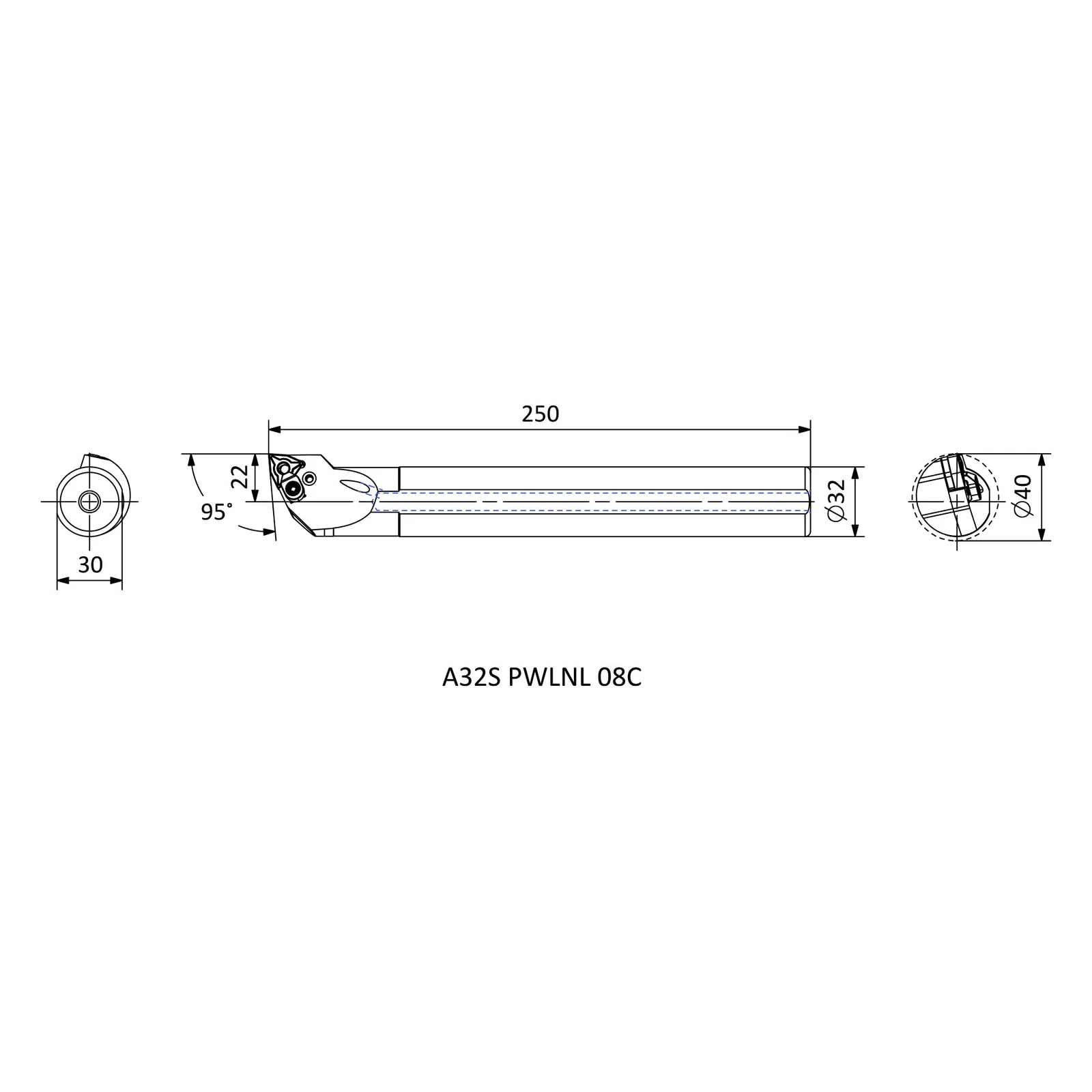 A32S PWLNL 08C &mdash; dimensioned drawing