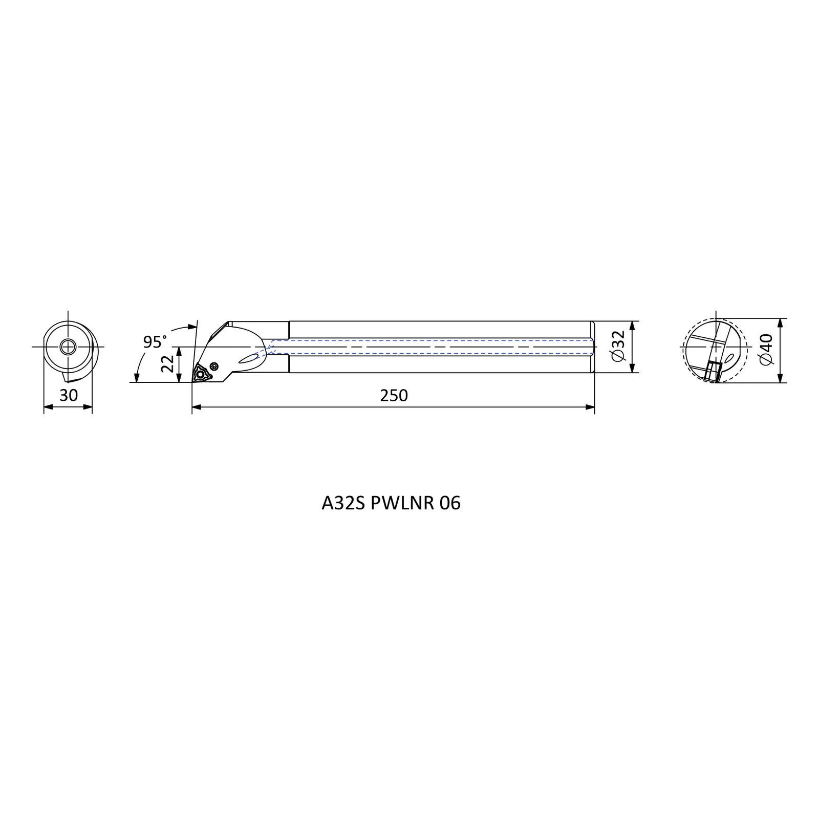 A32S PWLNR 06 &mdash; dimensioned drawing