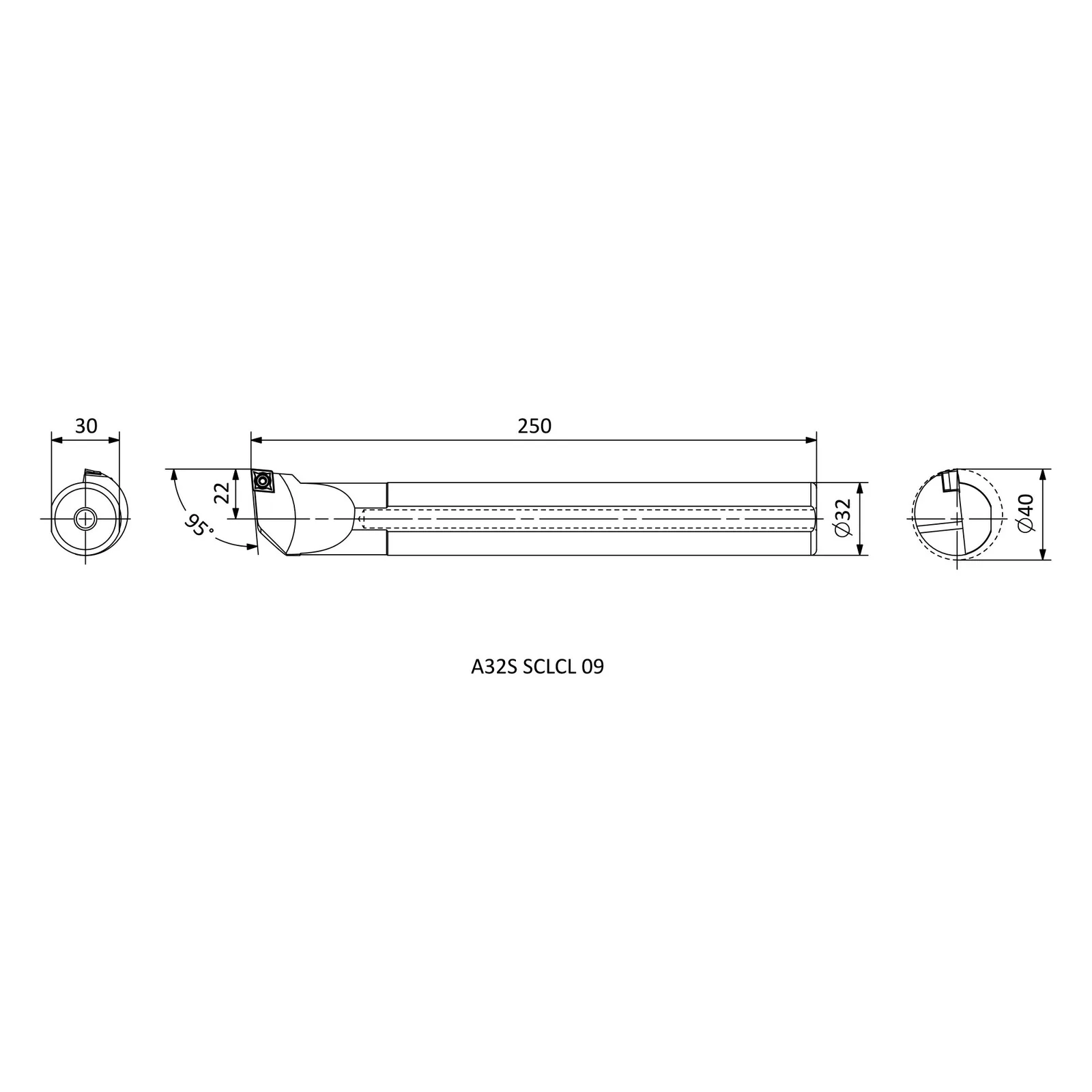 A32S SCLCL 09 &mdash; dimensioned drawing