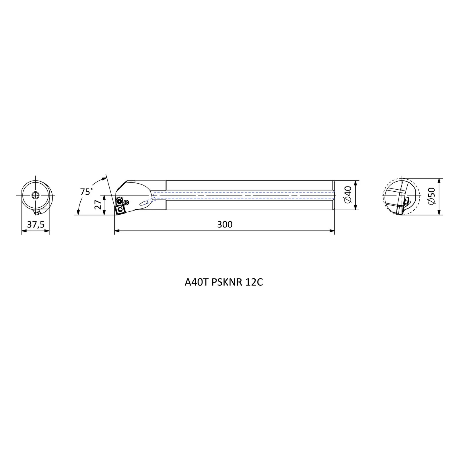 A40T PSKNR 12C &mdash; dimensioned drawing