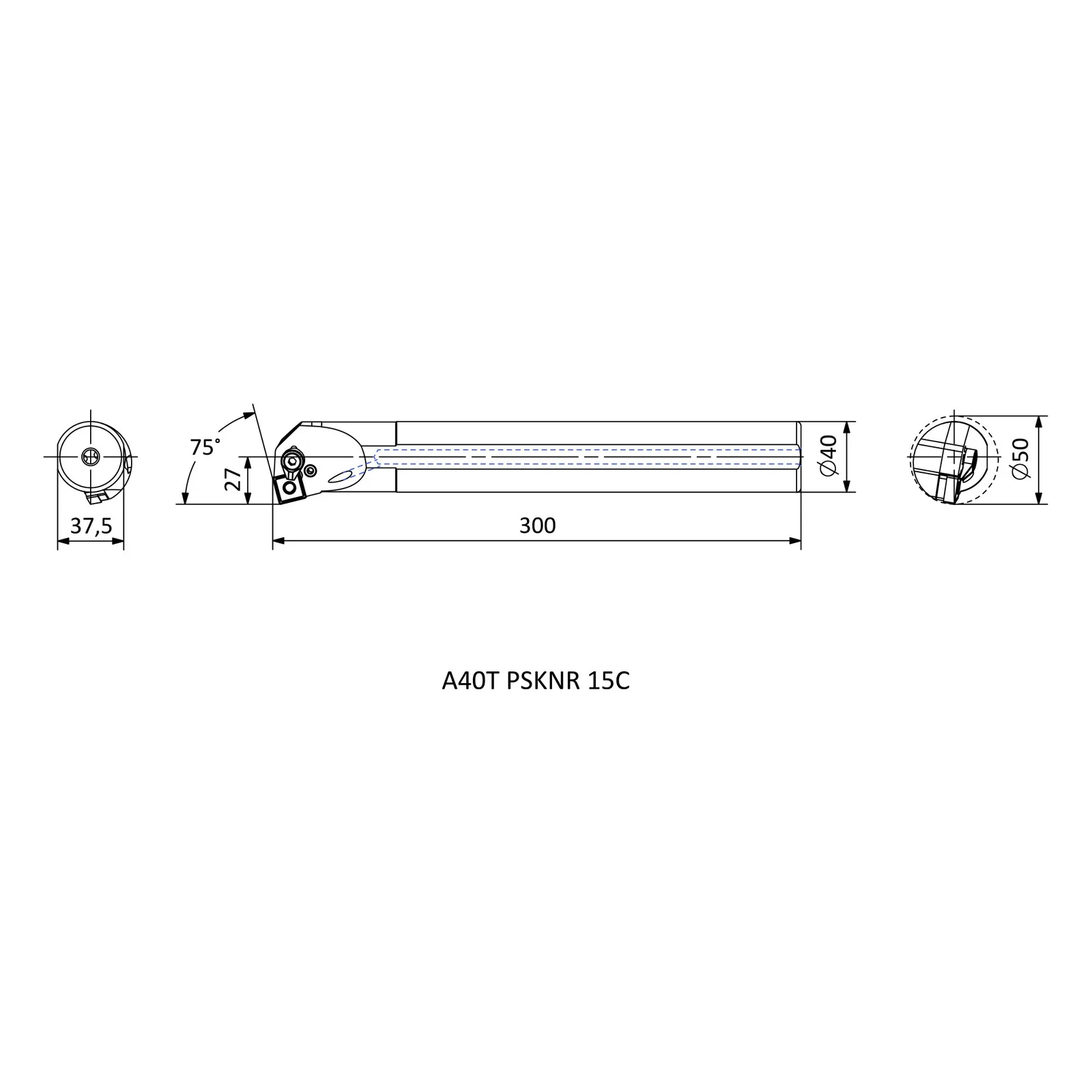 A40T PSKNR 15C &mdash; dimensioned drawing