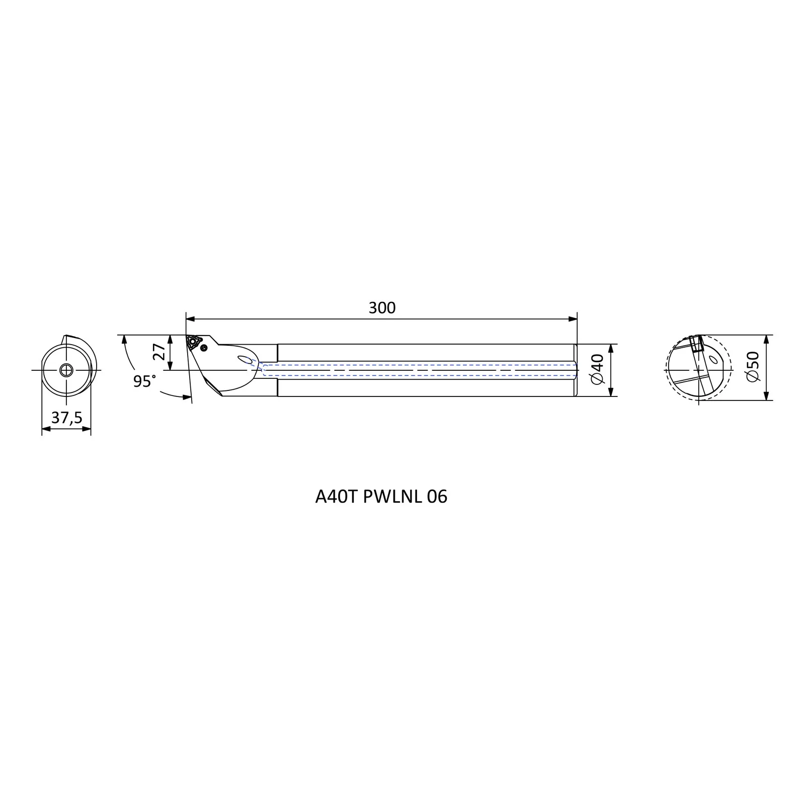 A40T PWLNL 06 &mdash; dimensioned drawing