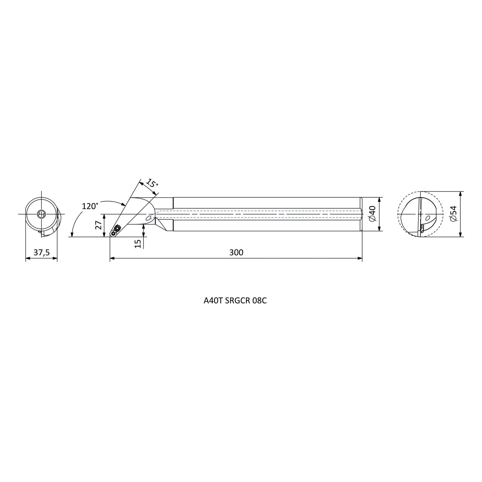 A40T SRGCR 08C &mdash; dimensioned drawing