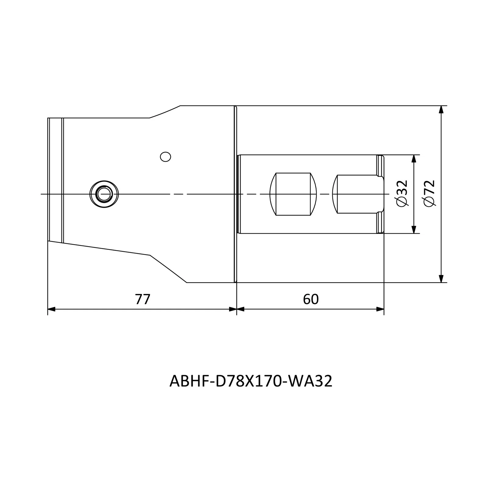 ABHF-D78X170-WA32 &mdash; dimensioned drawing