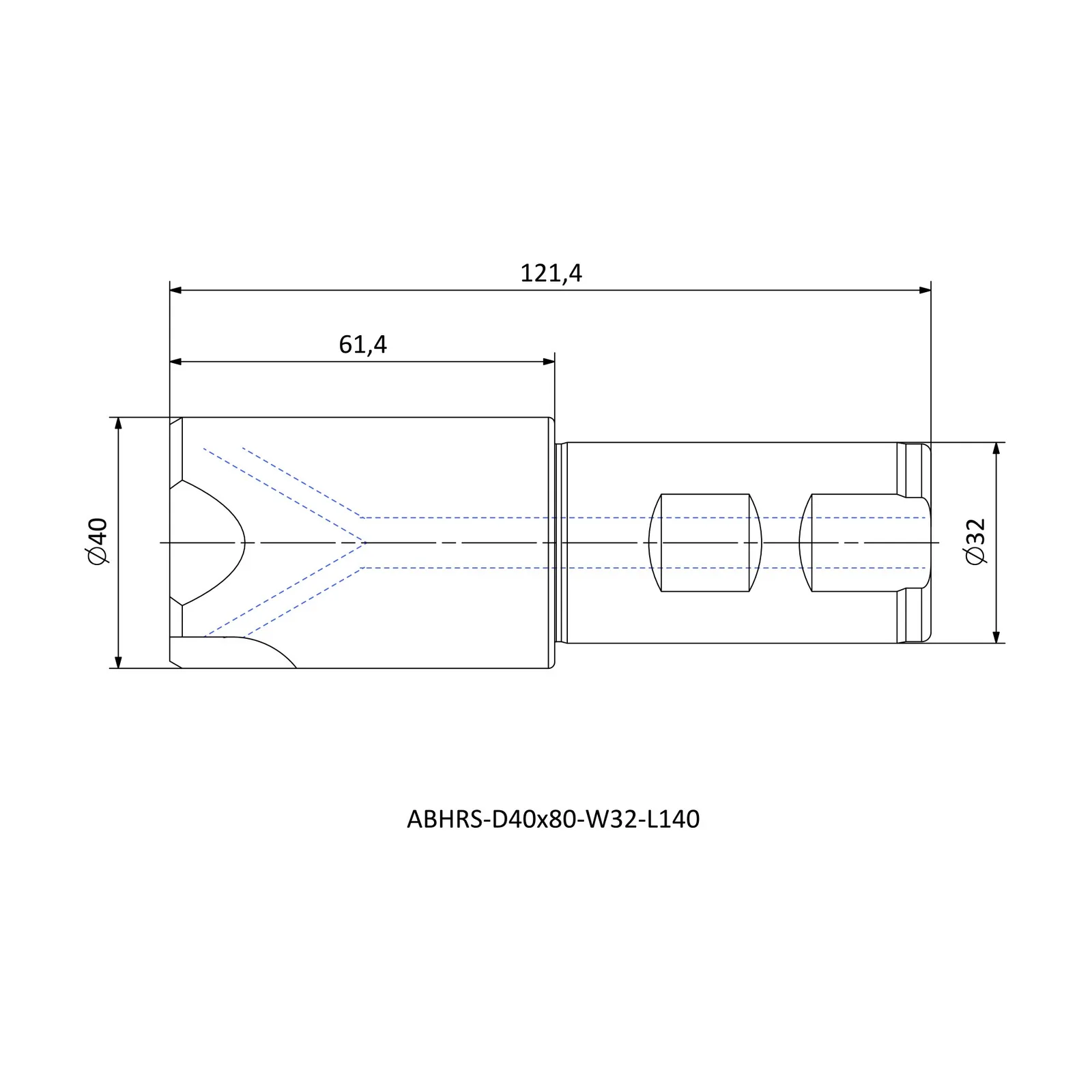 ABHRS-D40x80-W32-L140 &mdash; dimensioned drawing