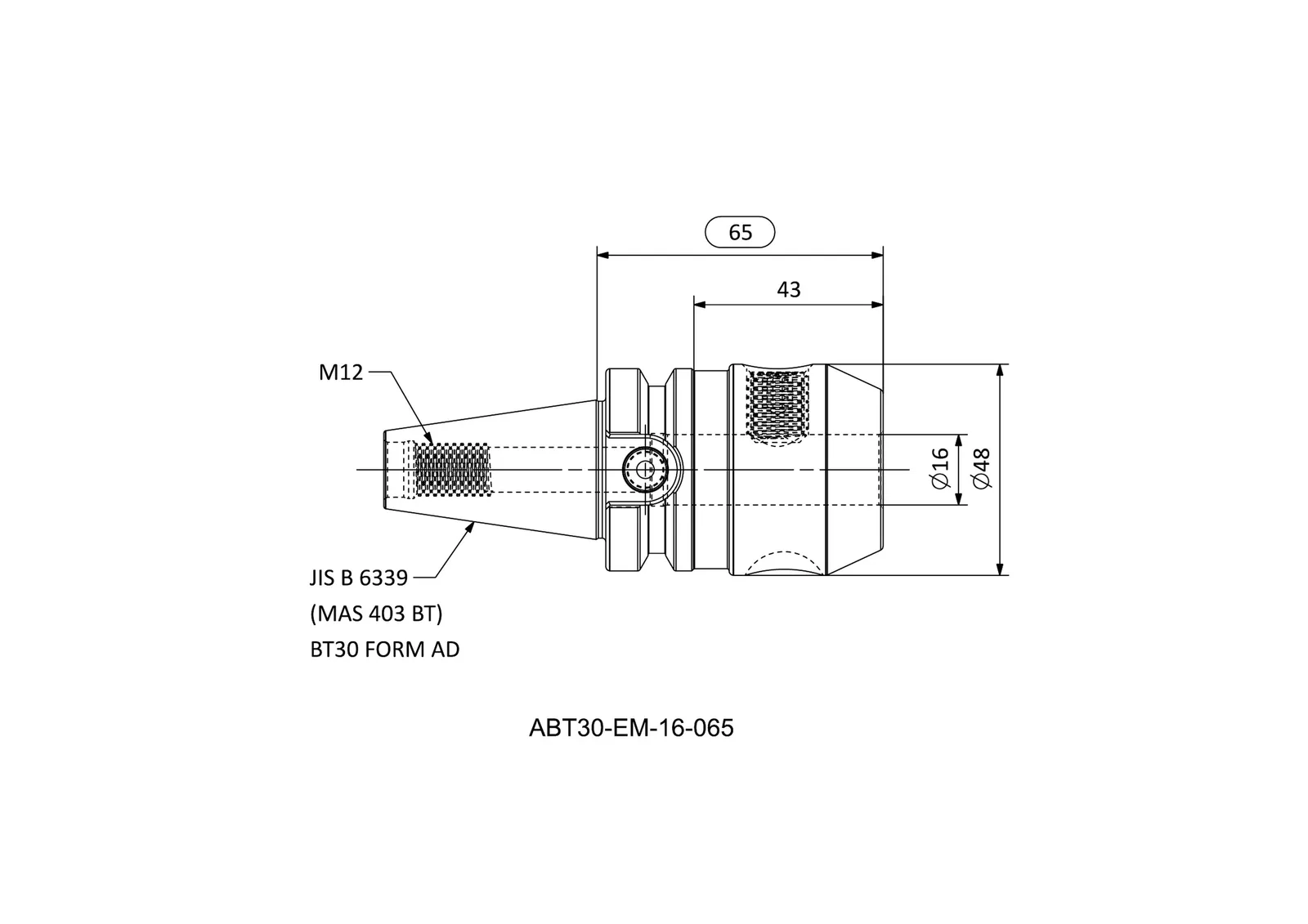 ABT30-EM-16-065 &mdash; dimensioned drawing
