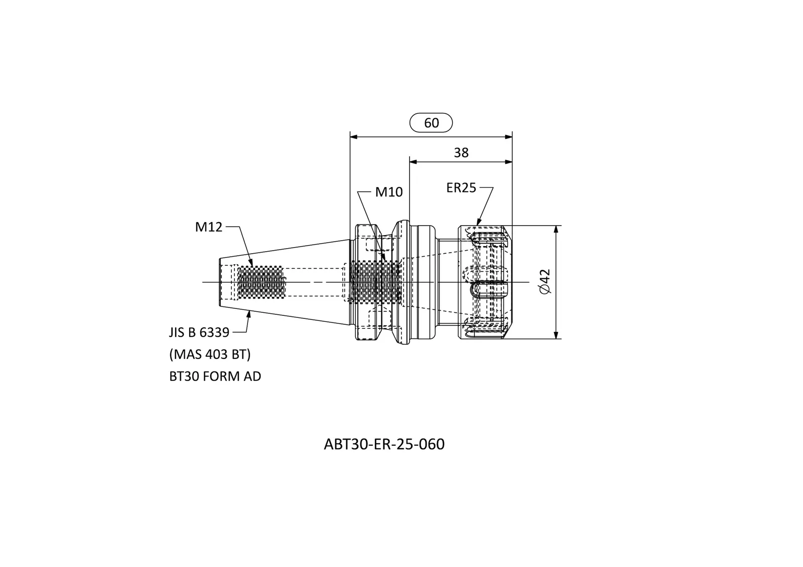 ABT30-ER-25-060 &mdash; dimensioned drawing