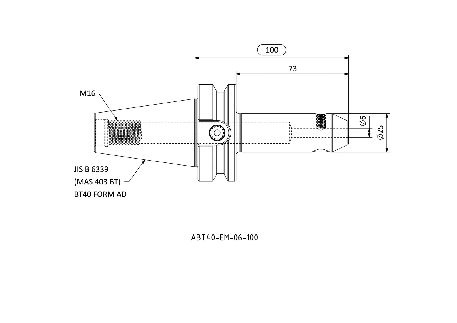 ABT40-EM-06-100 &mdash; dimensioned drawing