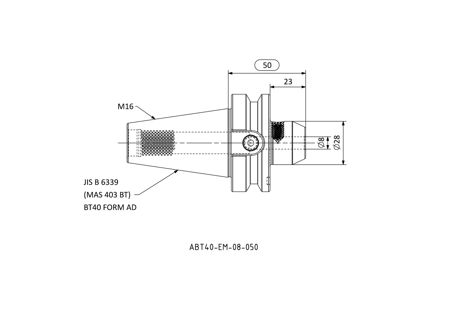ABT40-EM-08-050 &mdash; dimensioned drawing