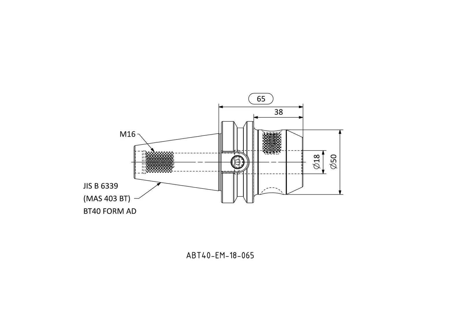 ABT40-EM-18-065 &mdash; dimensioned drawing