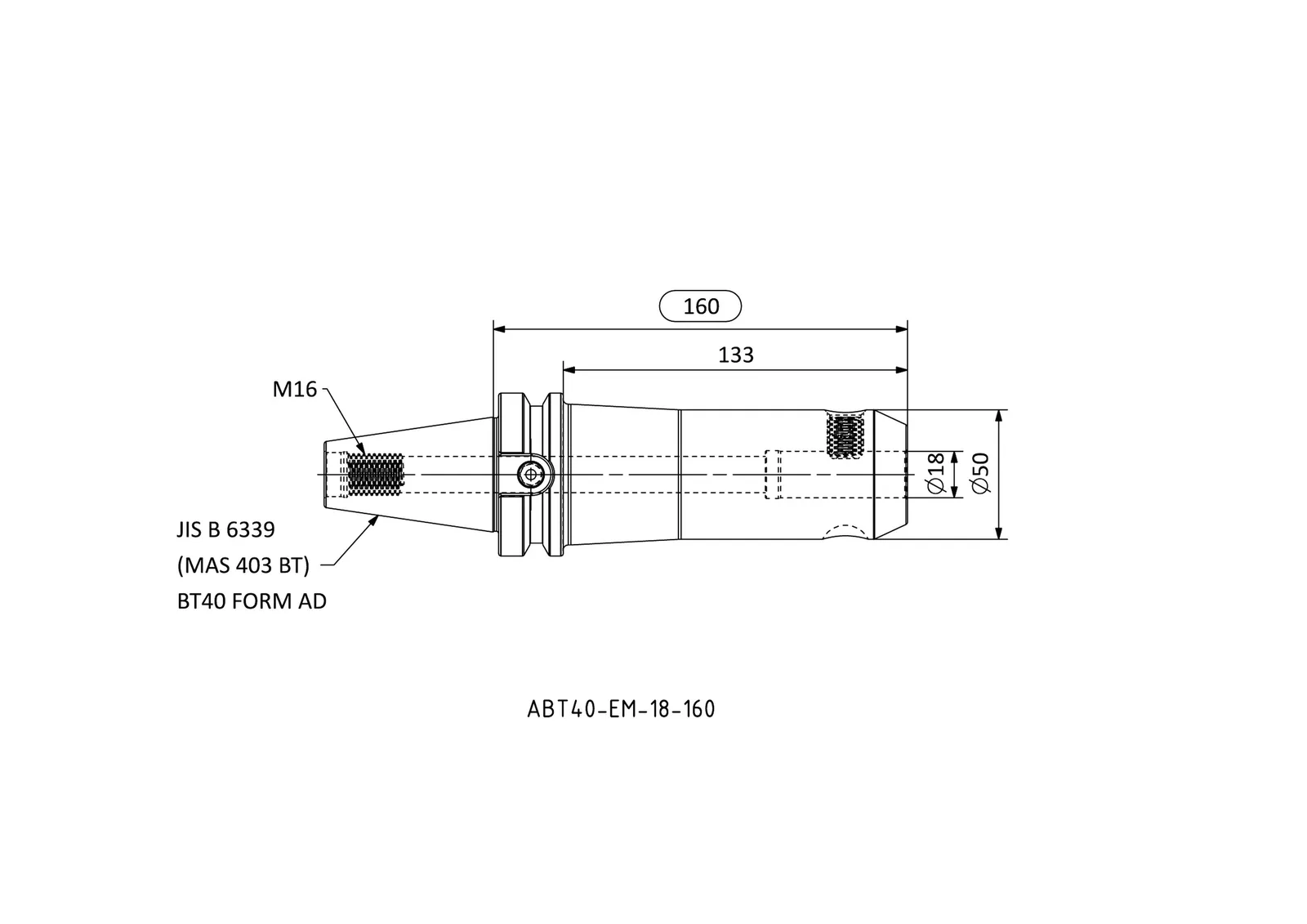 ABT40-EM-18-160 &mdash; dimensioned drawing