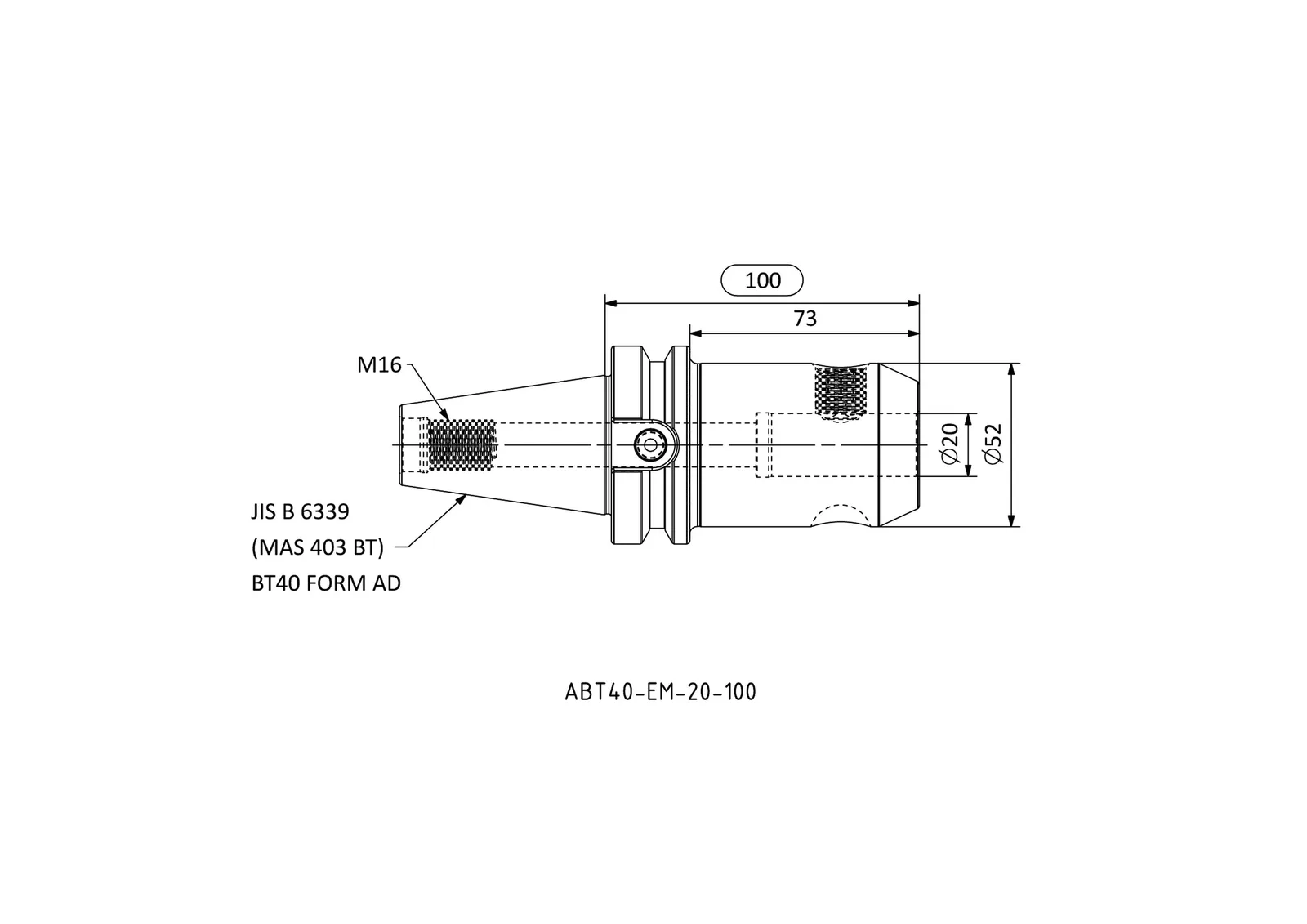 ABT40-EM-20-100 &mdash; dimensioned drawing
