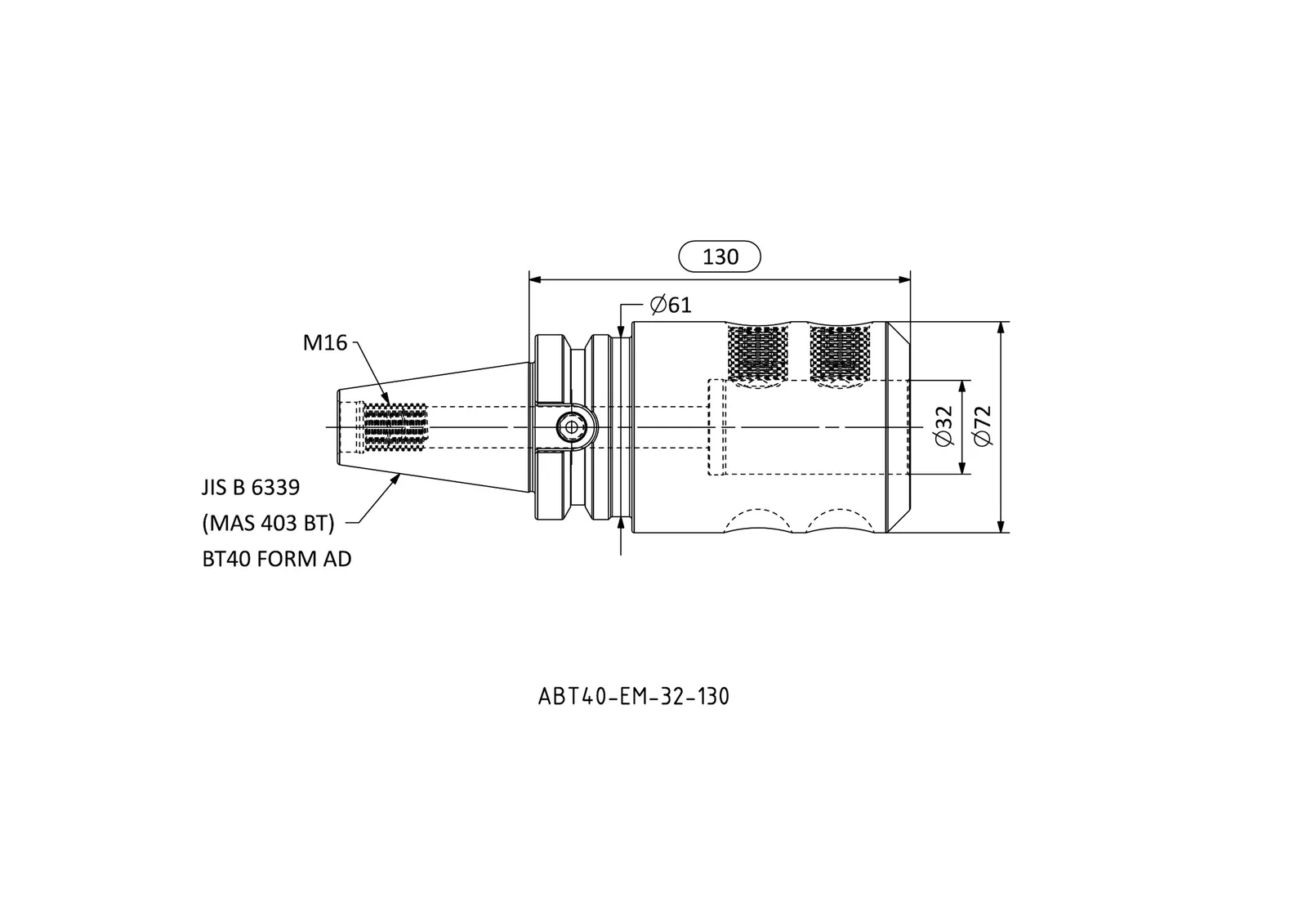 ABT40-EM-32-130 &mdash; dimensioned drawing