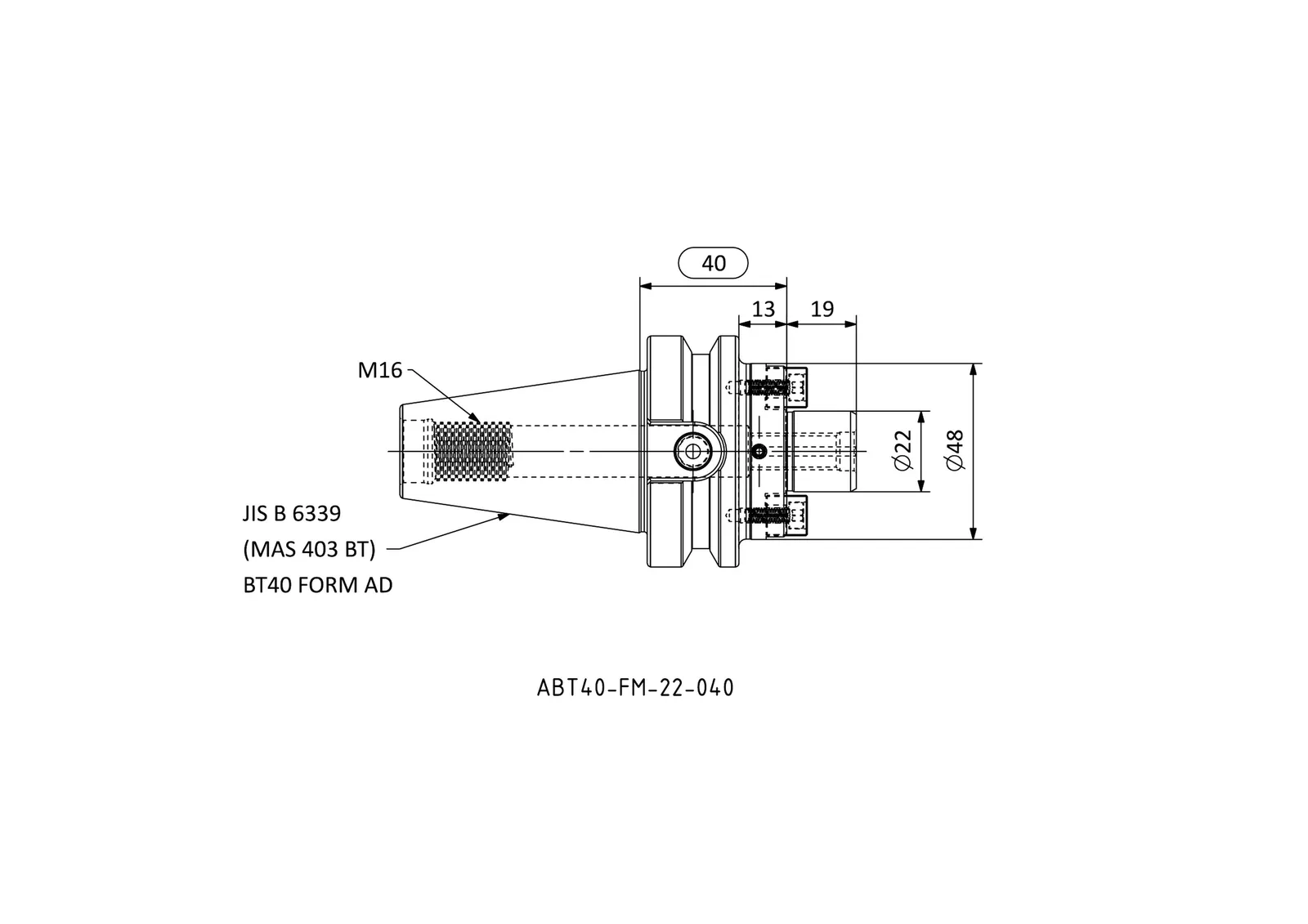 ABT40-FM-22-040 &mdash; dimensioned drawing
