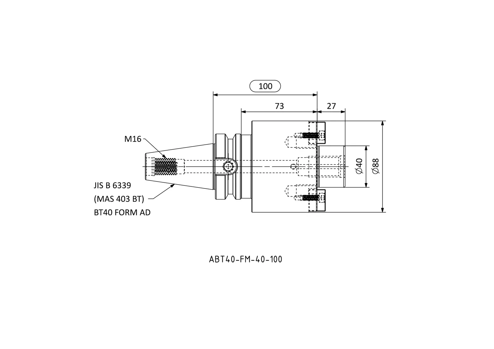 ABT40-FM-40-100 &mdash; dimensioned drawing