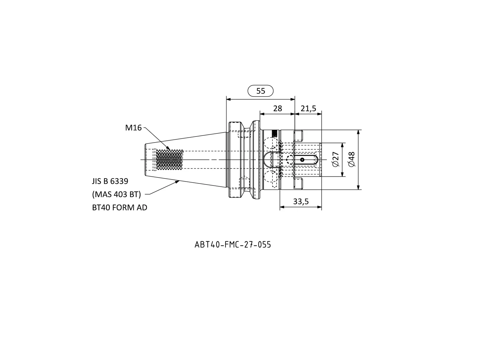 ABT40-FMC-27-055 &mdash; dimensioned drawing