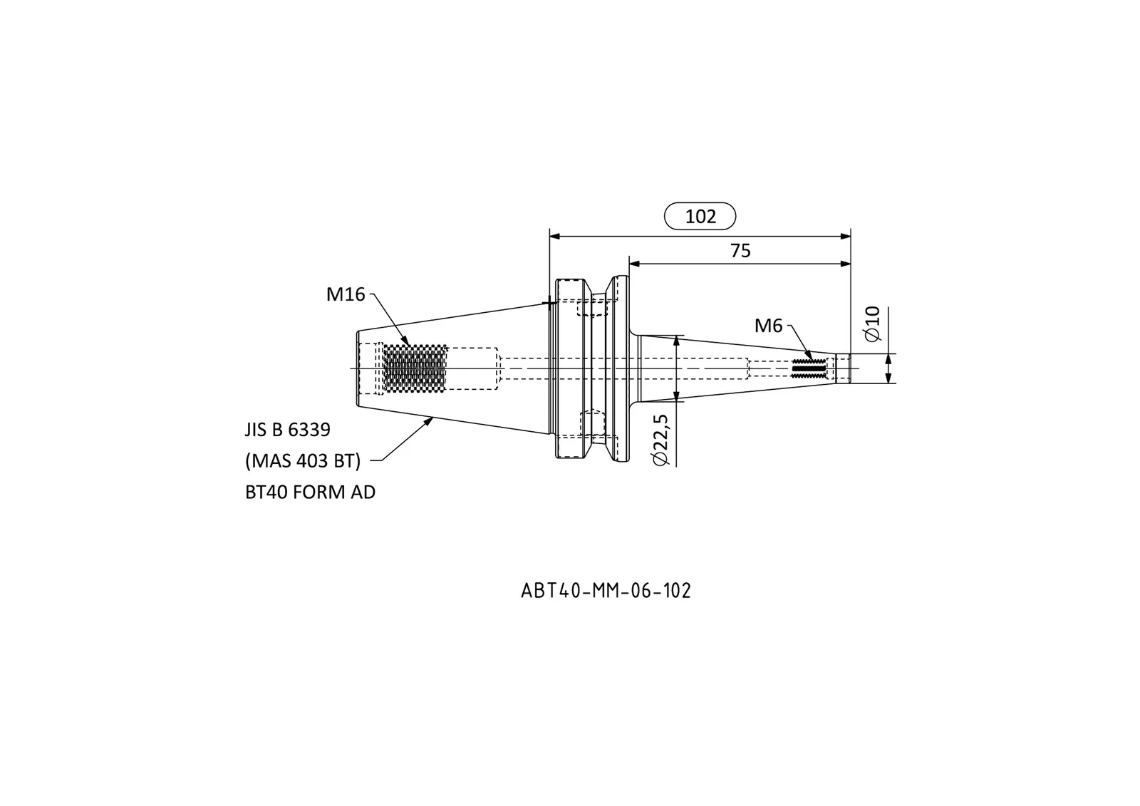 ABT40-MM-06-102 &mdash; dimensioned drawing