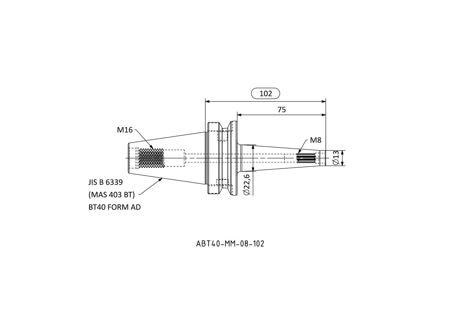 ABT40-MM-08-102 &mdash; dimensioned drawing