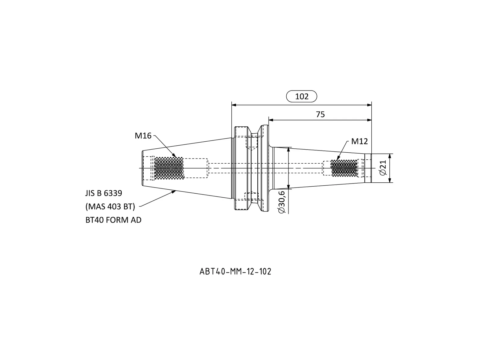 ABT40-MM-12-102 &mdash; dimensioned drawing