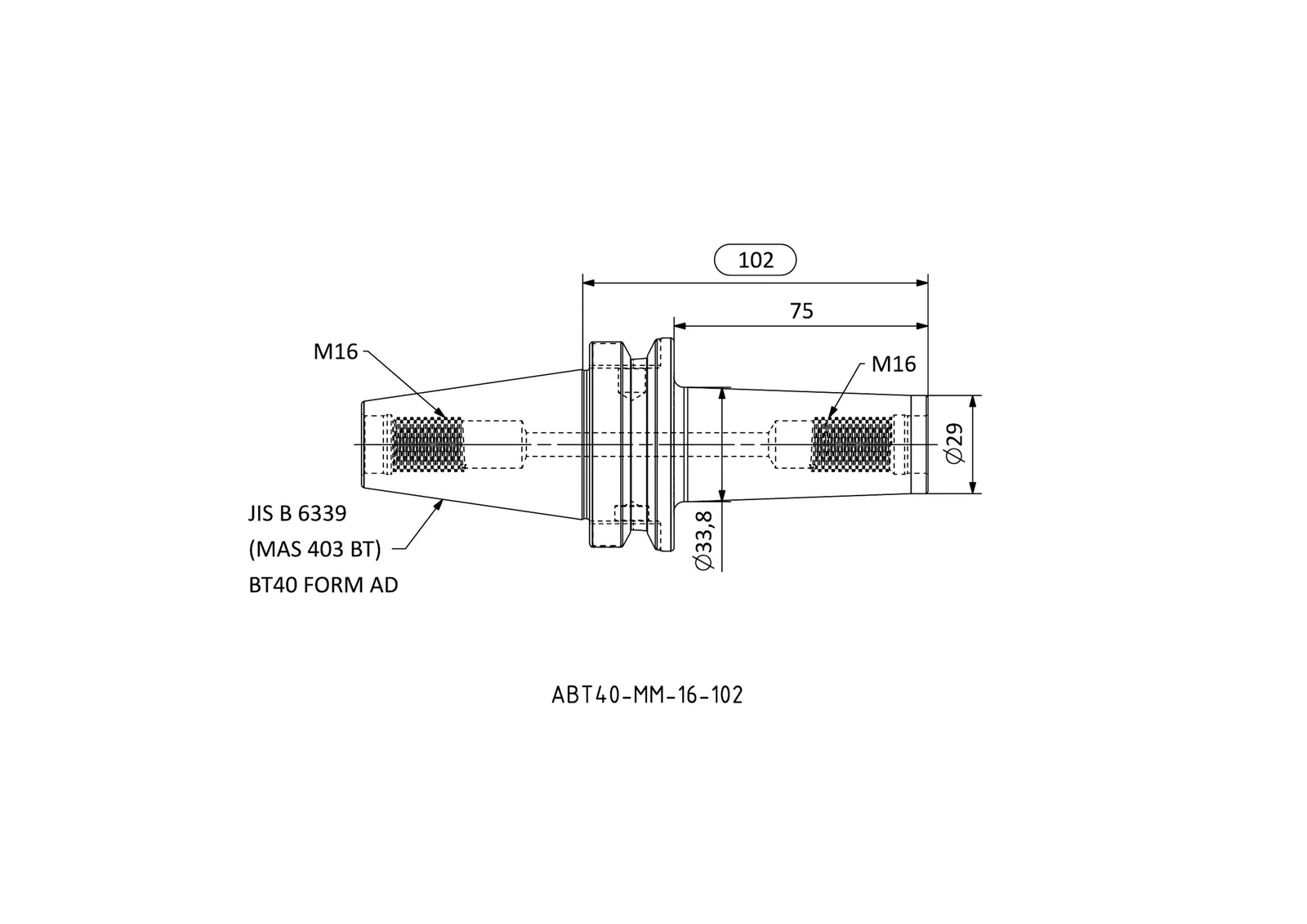 ABT40-MM-16-102 &mdash; dimensioned drawing