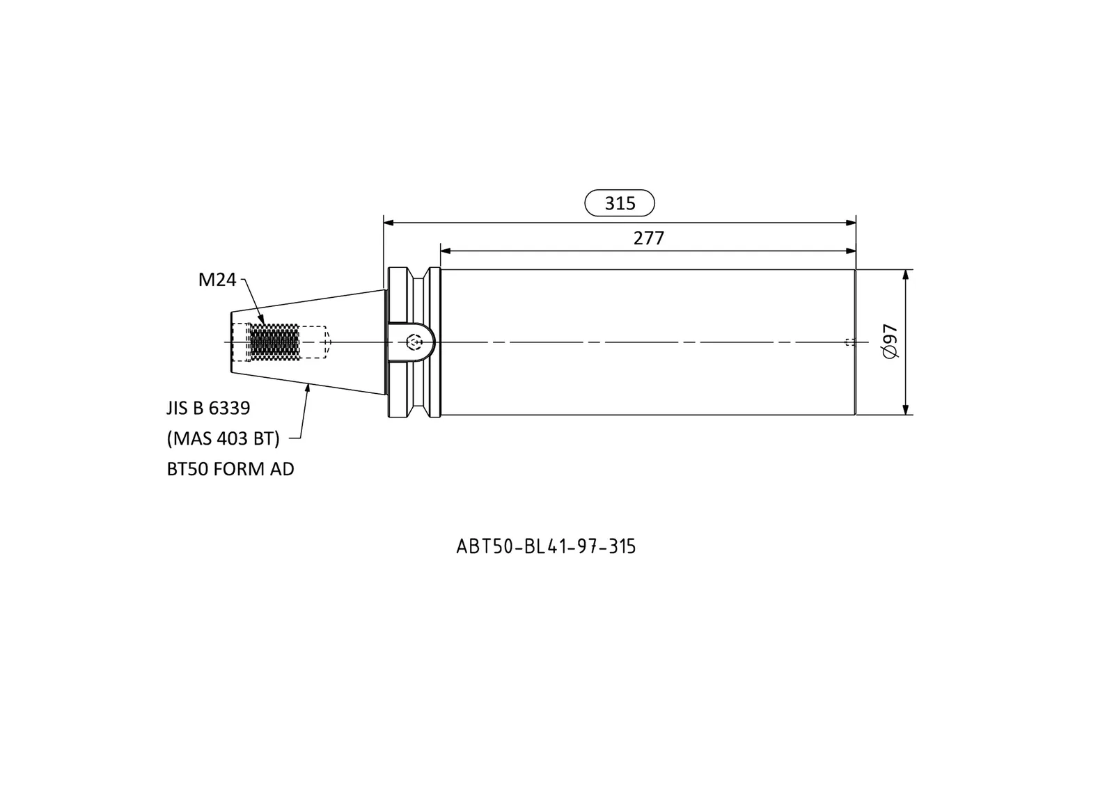 ABT50-BL41-97-315 &mdash; dimensioned drawing