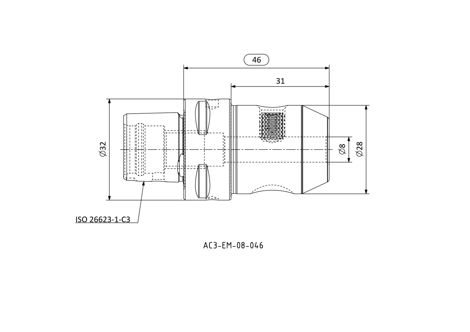 AC3-EM-08-046 &mdash; dimensioned drawing