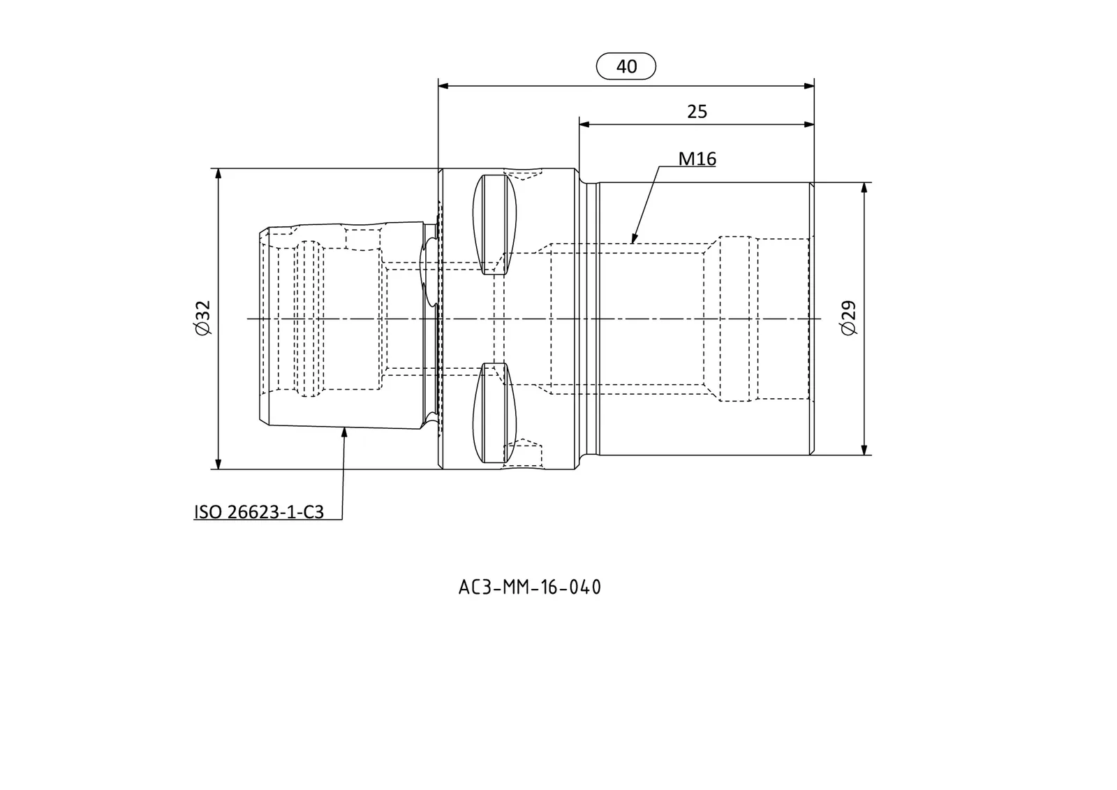 AC3-MM-16-040 &mdash; dimensioned drawing