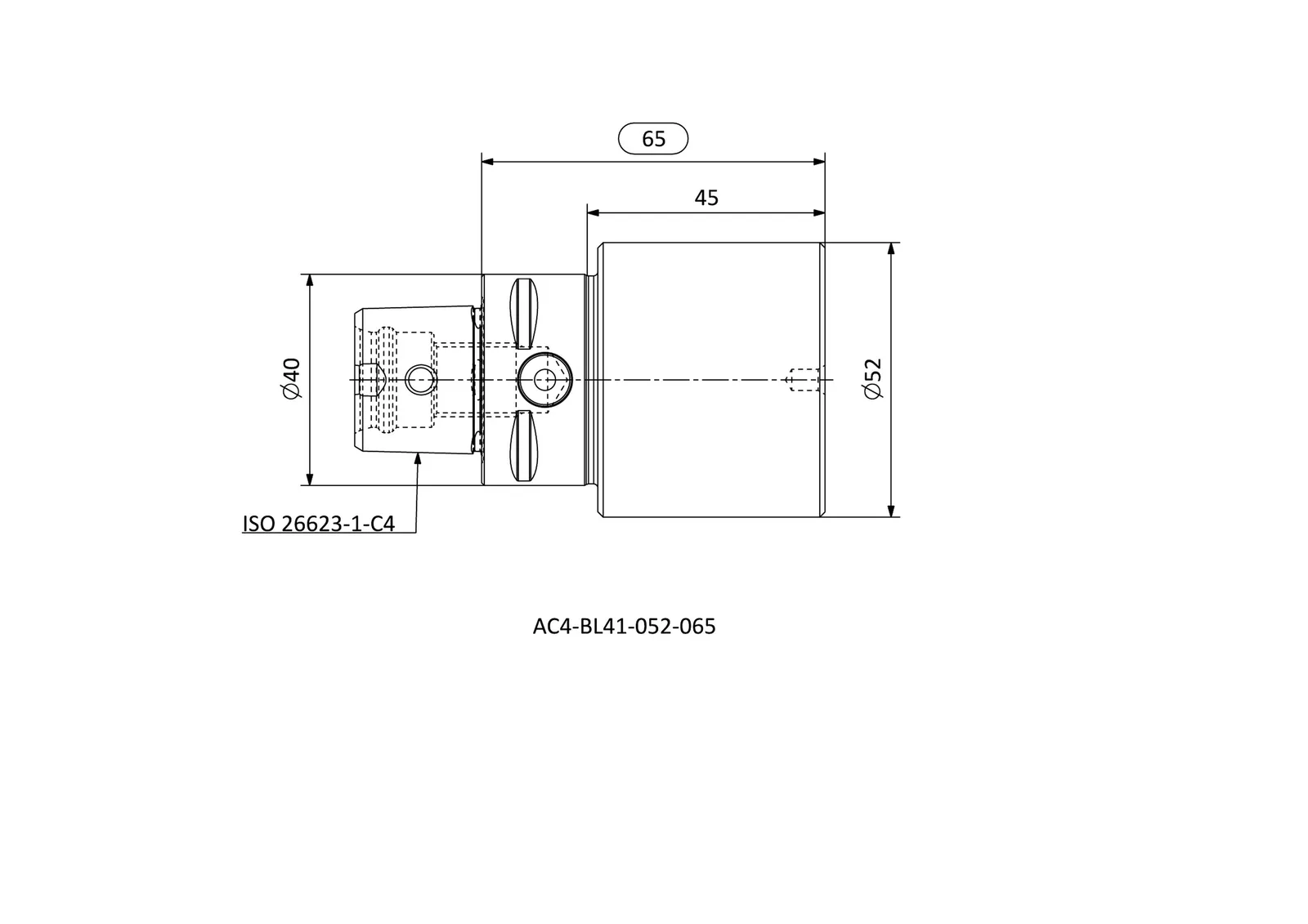 AC4-BL41-052-065 &mdash; dimensioned drawing