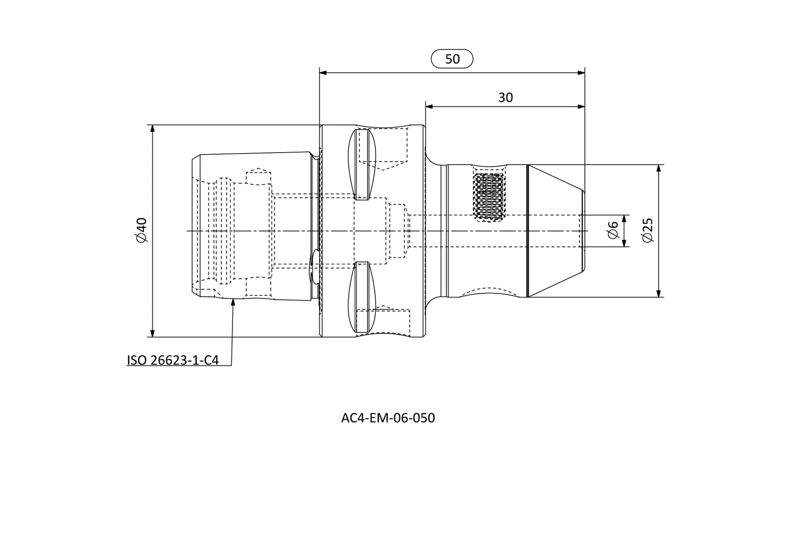 AC4-EM-06-050 &mdash; dimensioned drawing