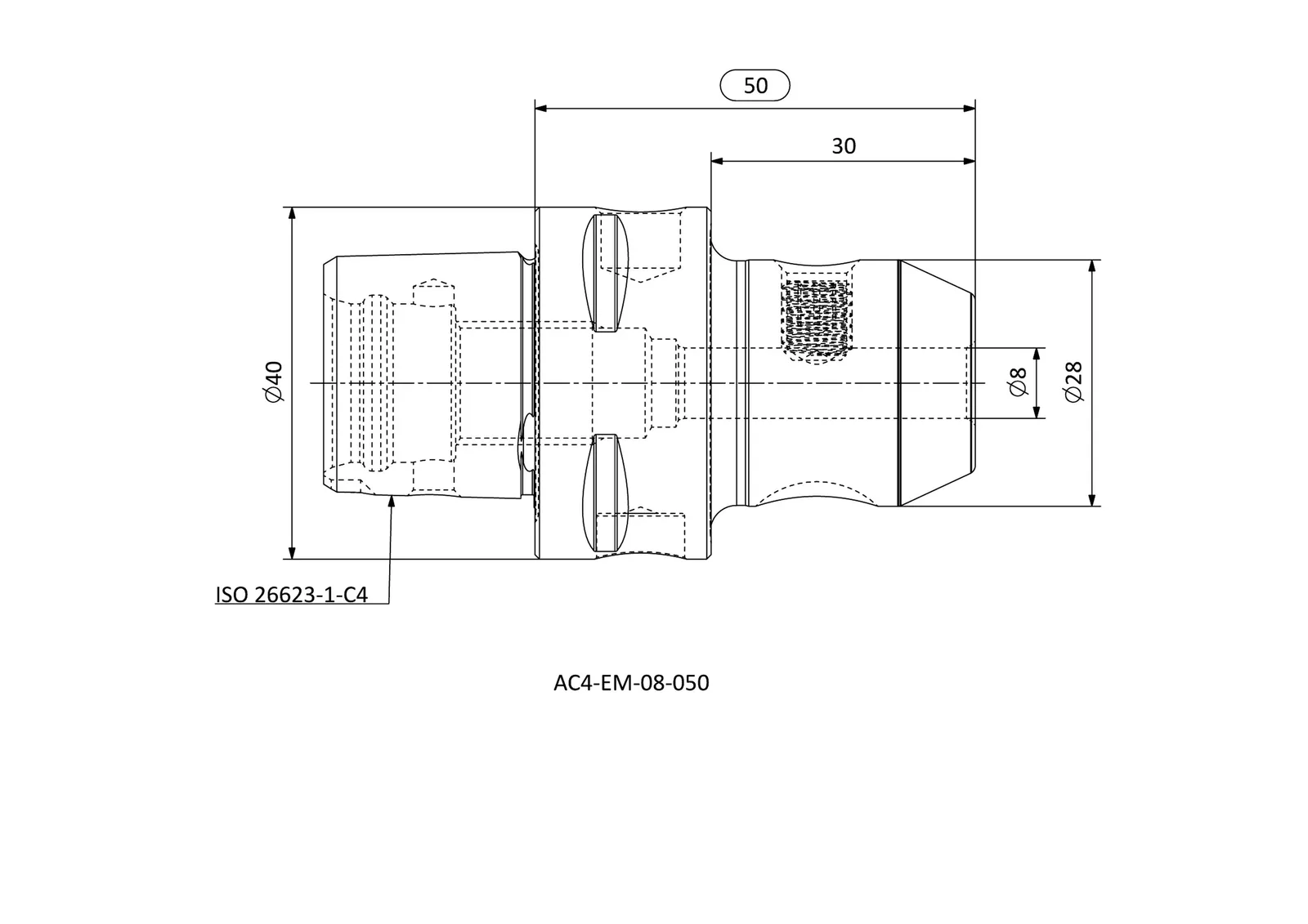 AC4-EM-08-050 &mdash; dimensioned drawing