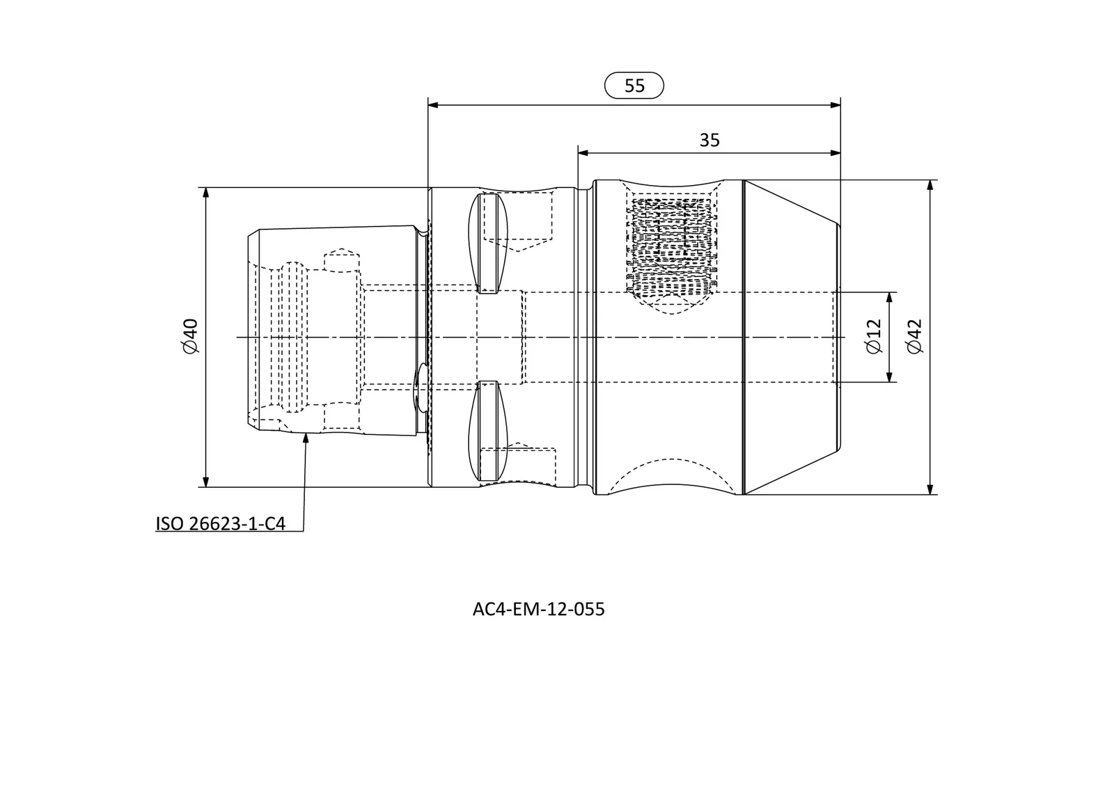 AC4-EM-12-055 &mdash; dimensioned drawing