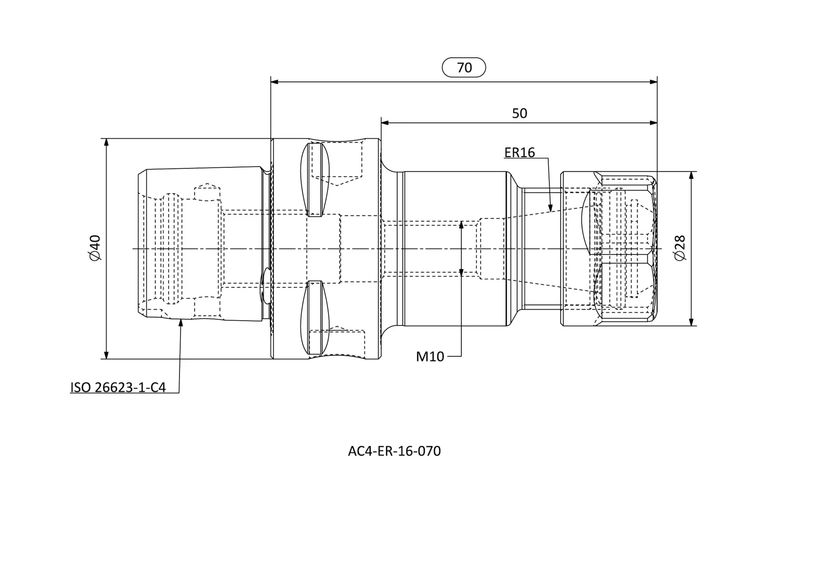 AC4-ER-16-070 &mdash; dimensioned drawing