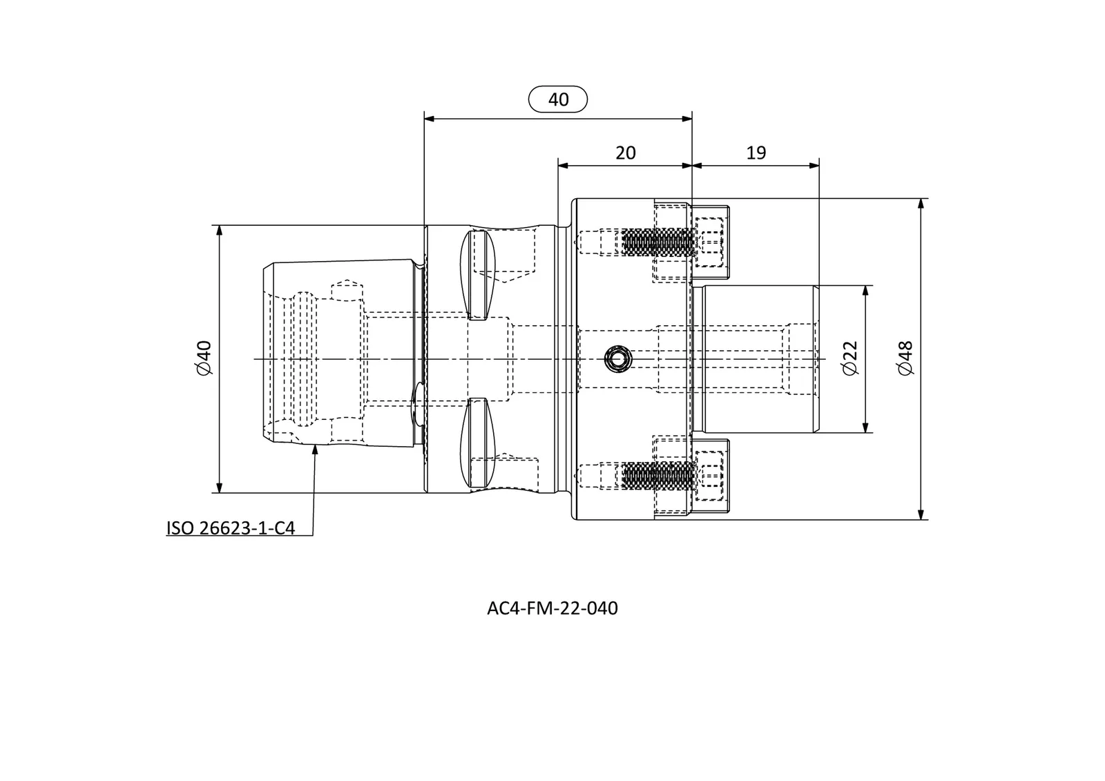 AC4-FM-22-040 &mdash; dimensioned drawing