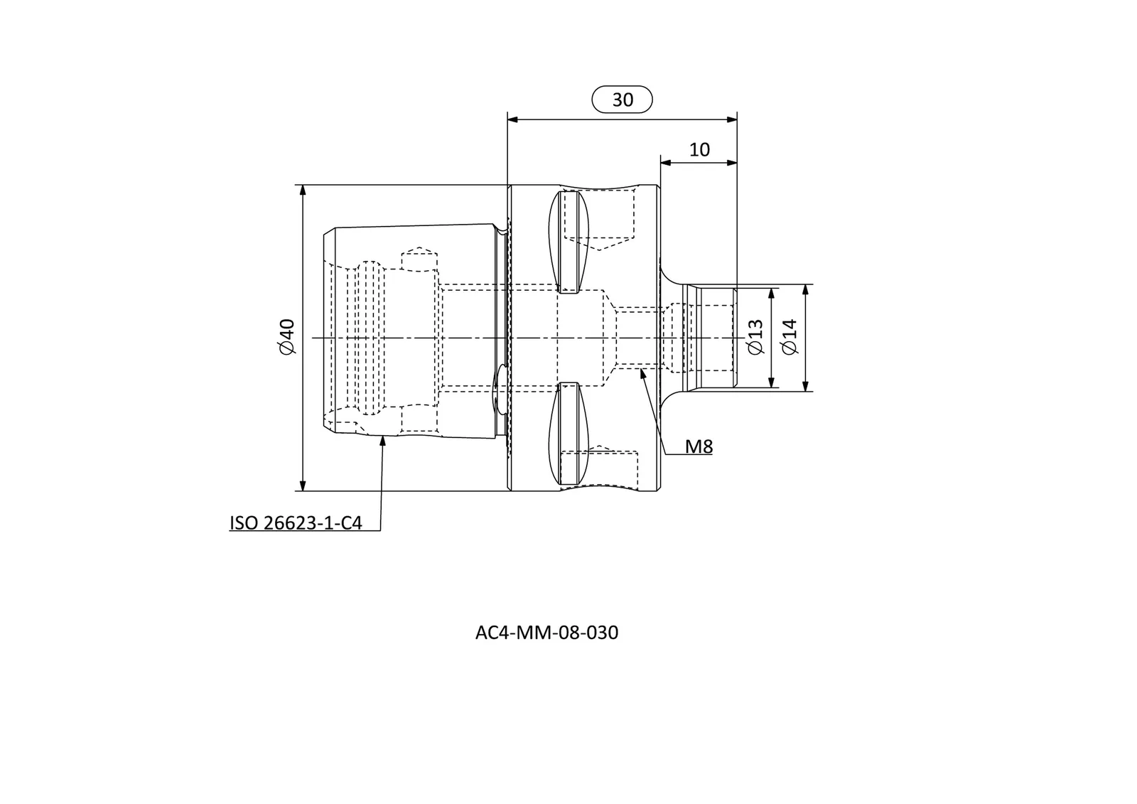 AC4-MM-08-030 &mdash; dimensioned drawing